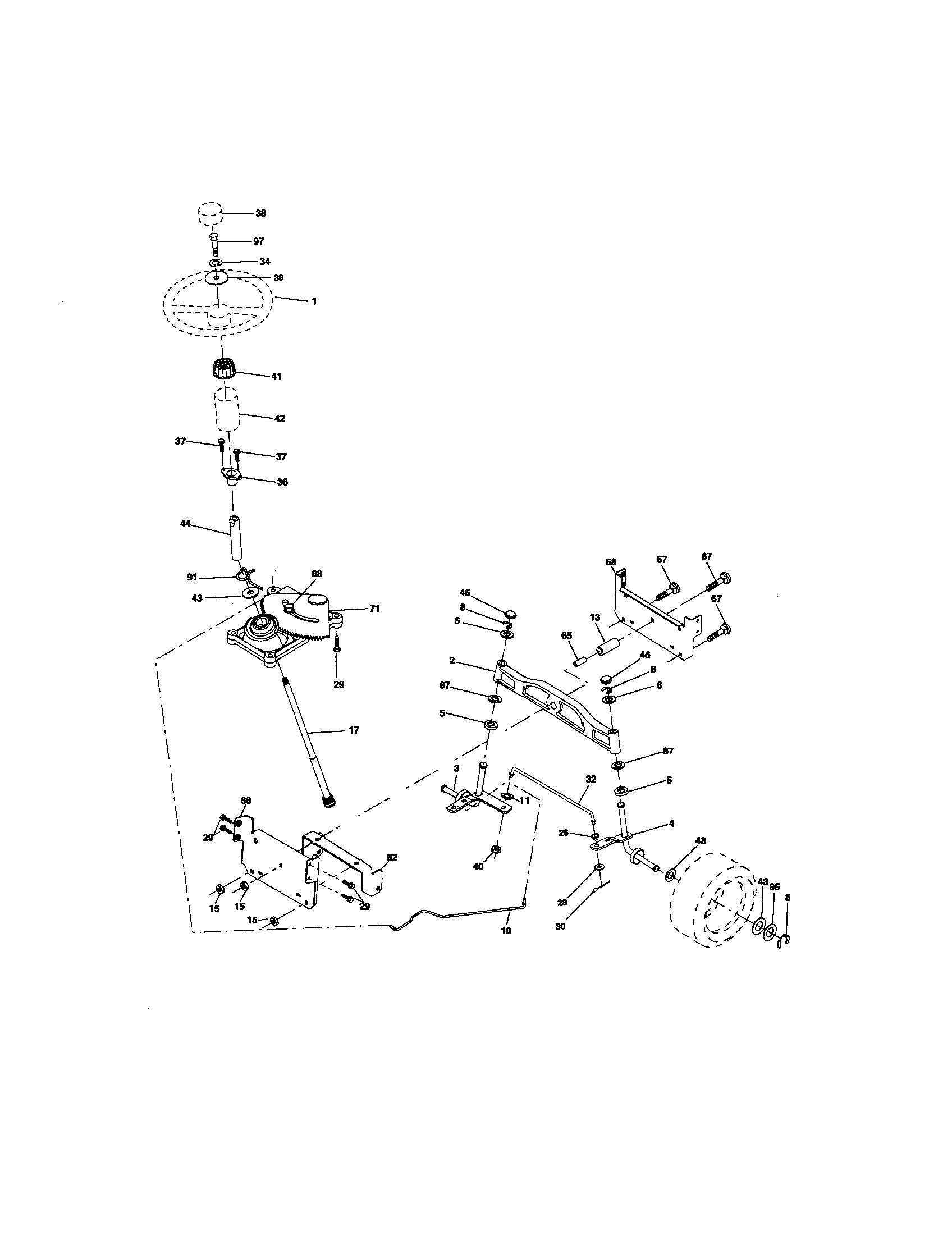Craftsman 917275821 steering assembly diagram