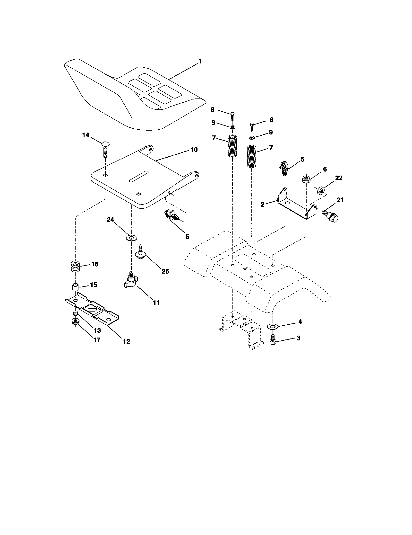 Craftsman 917275821 seat assembly diagram