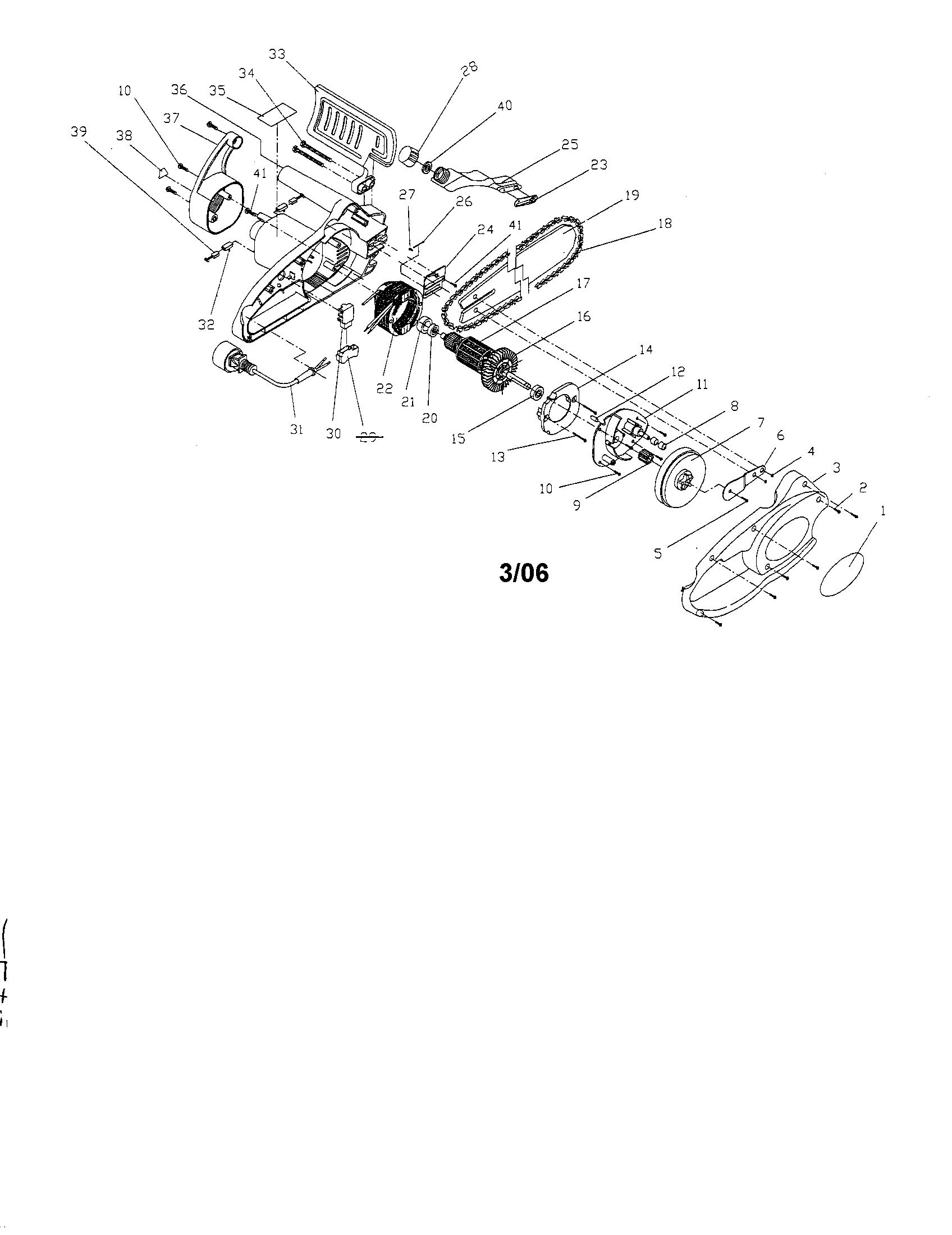 McCulloch MS1415 chain saw diagram