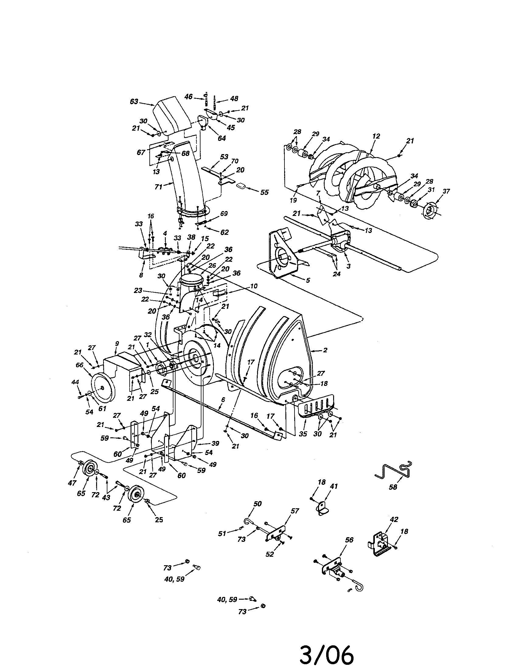 Craftsman 48624838 housing/spiral/gear diagram