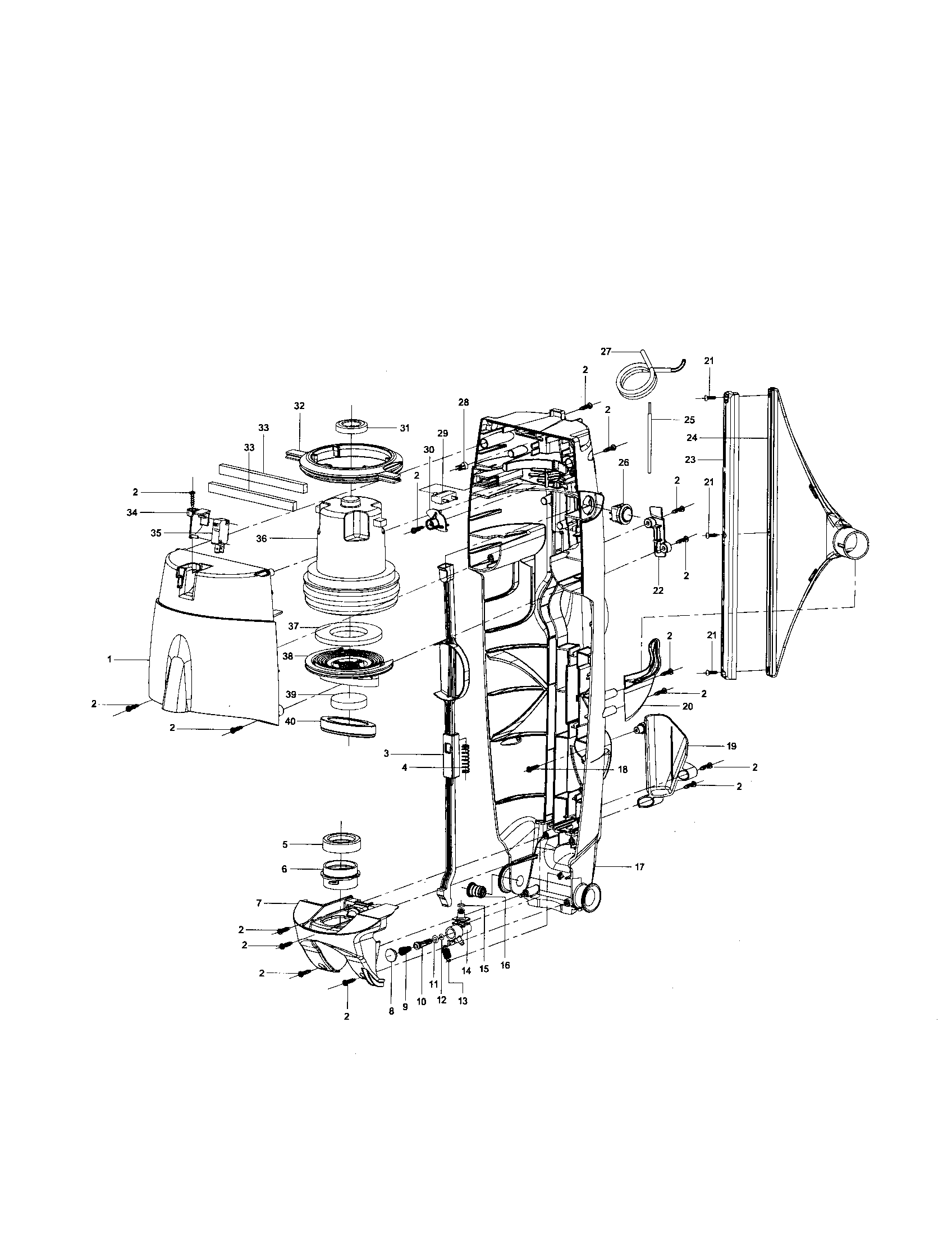Kenmore 11485925500 main body diagram