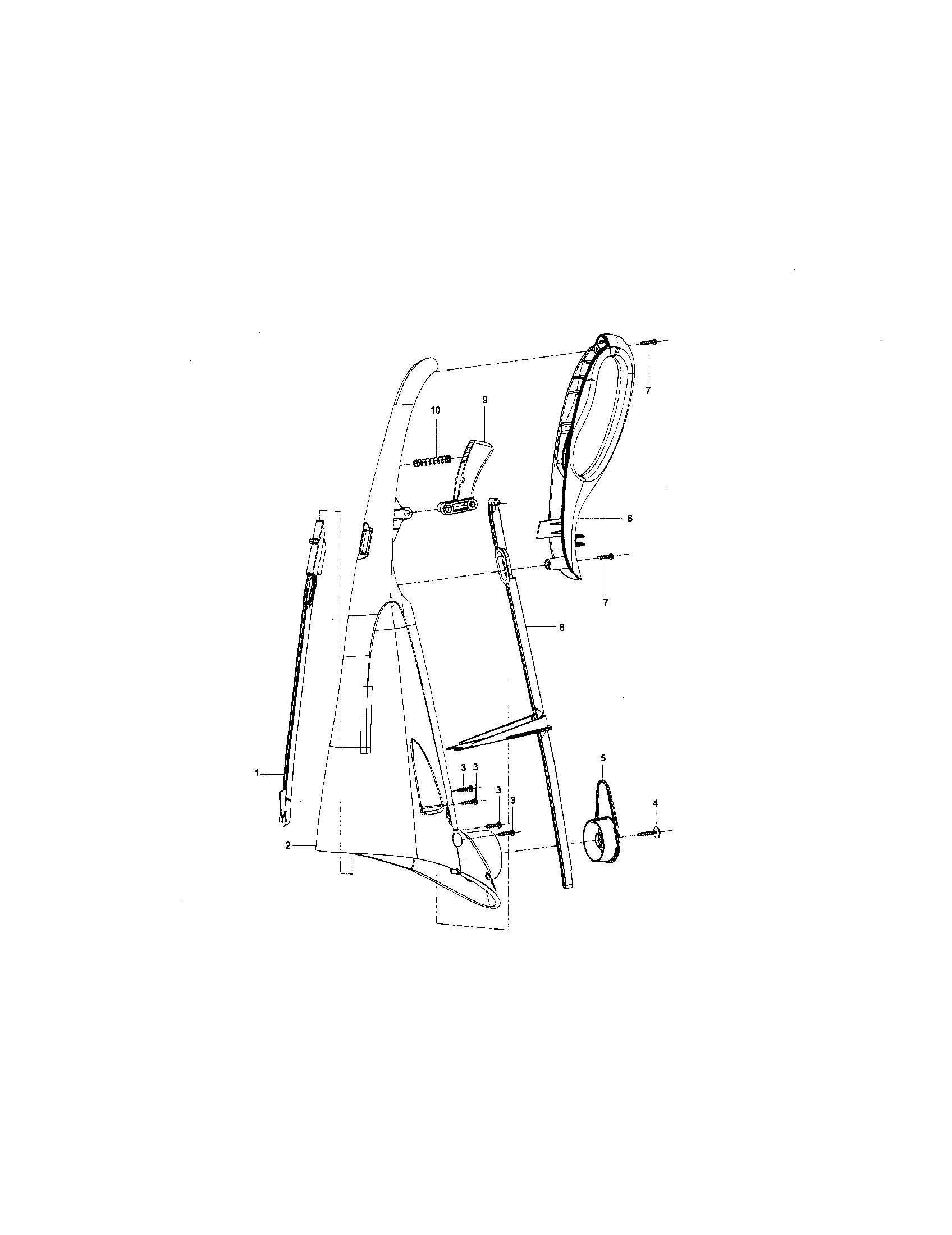 Kenmore 11485925500 upper body and handle diagram