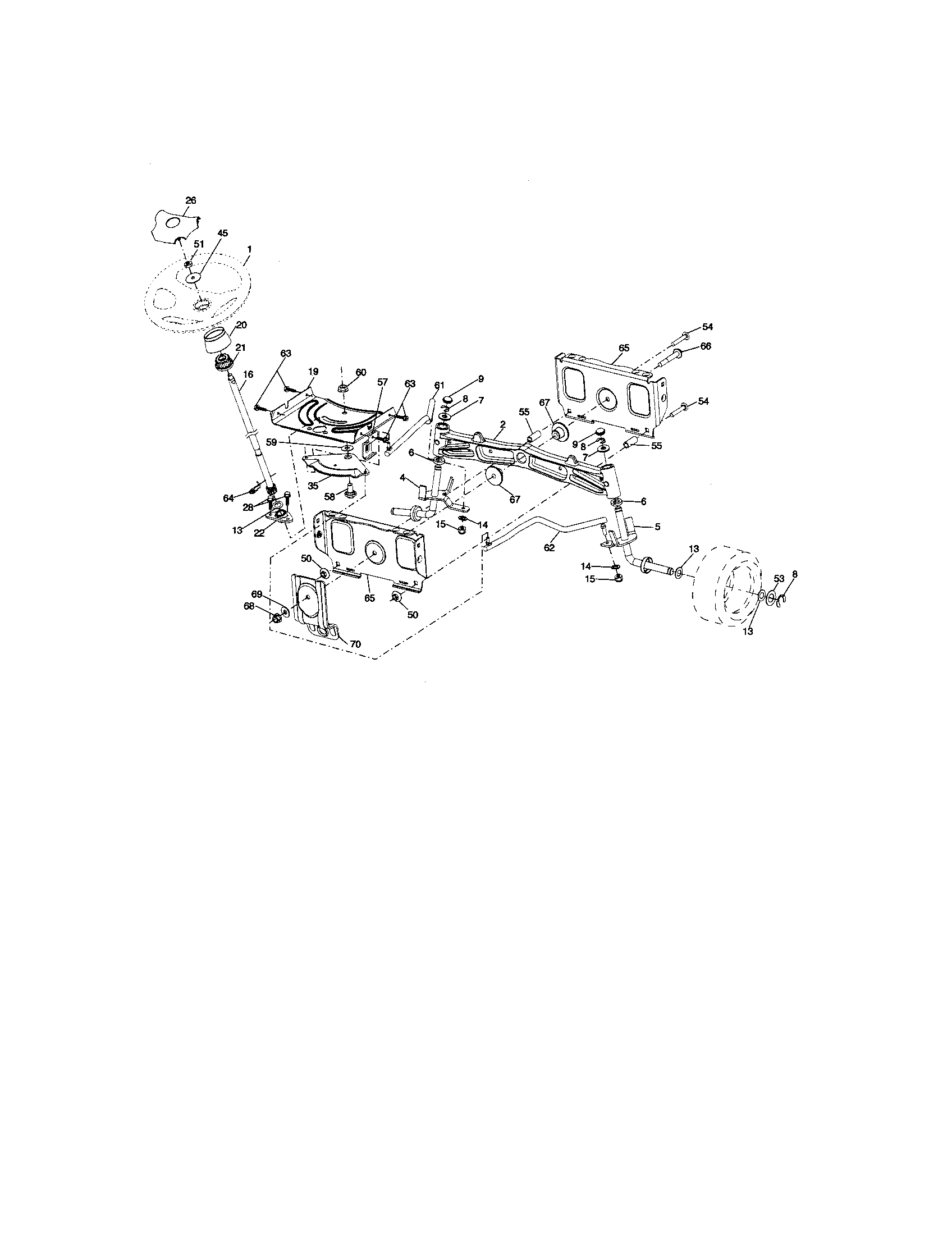 Craftsman 917276600 steering assembly diagram