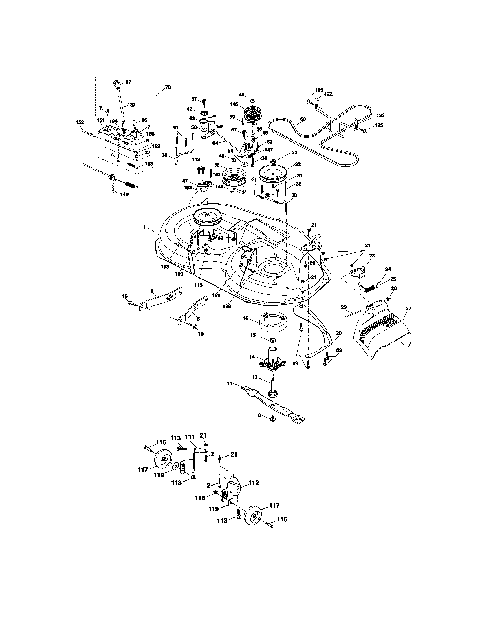 Craftsman 917276600 mower deck diagram