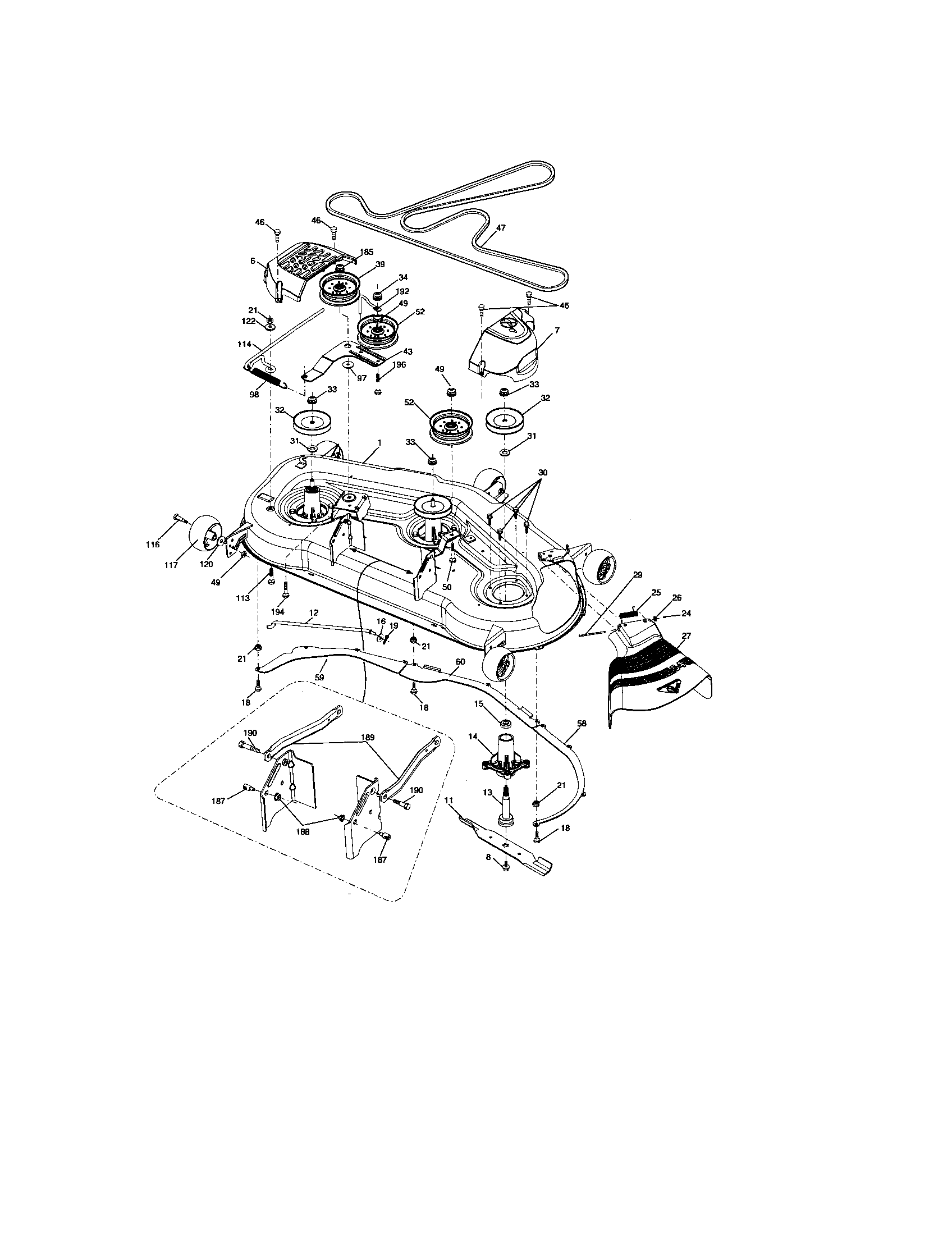 Craftsman 917276800 mower deck diagram