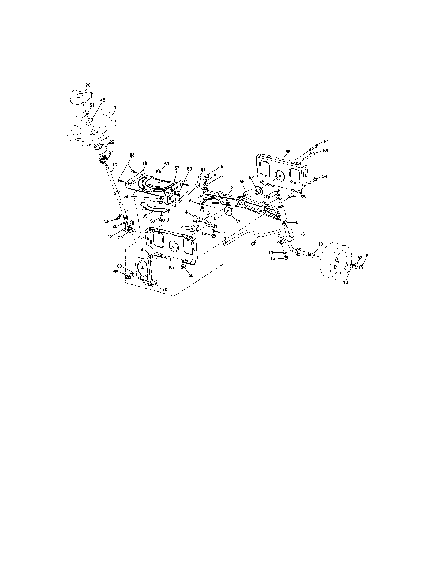 Craftsman 917276800 steering assembly diagram
