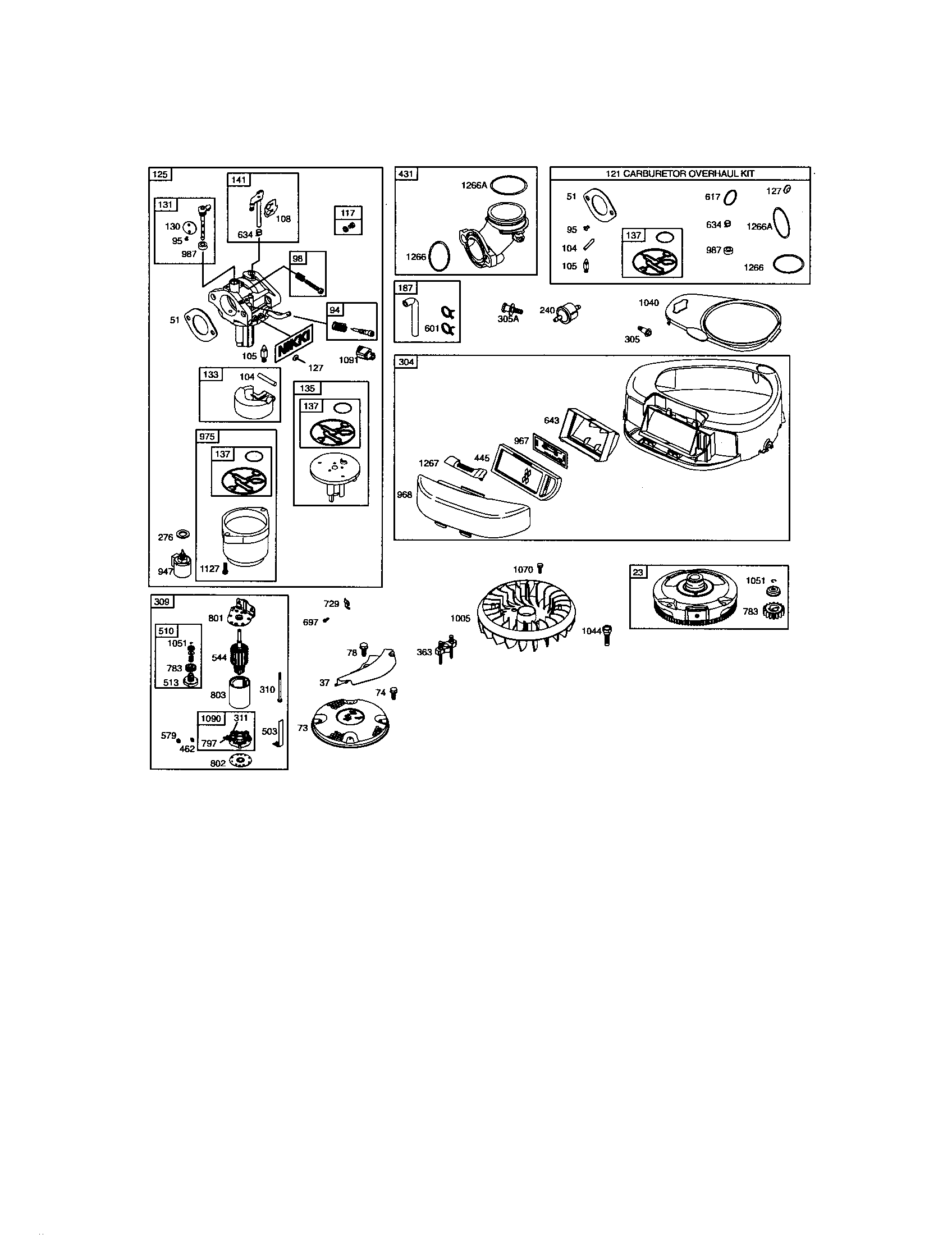 Craftsman 917287121 carburetor/housing-blower diagram