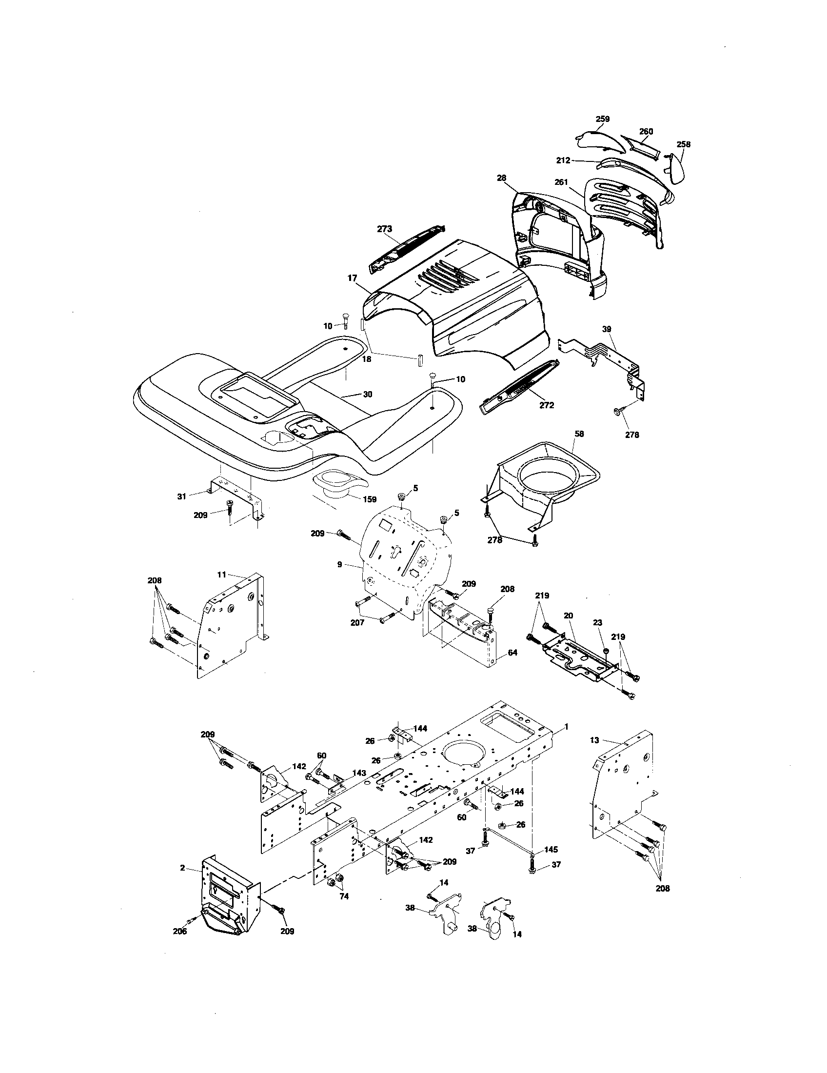 Craftsman 917276821 chassis and enclosures diagram