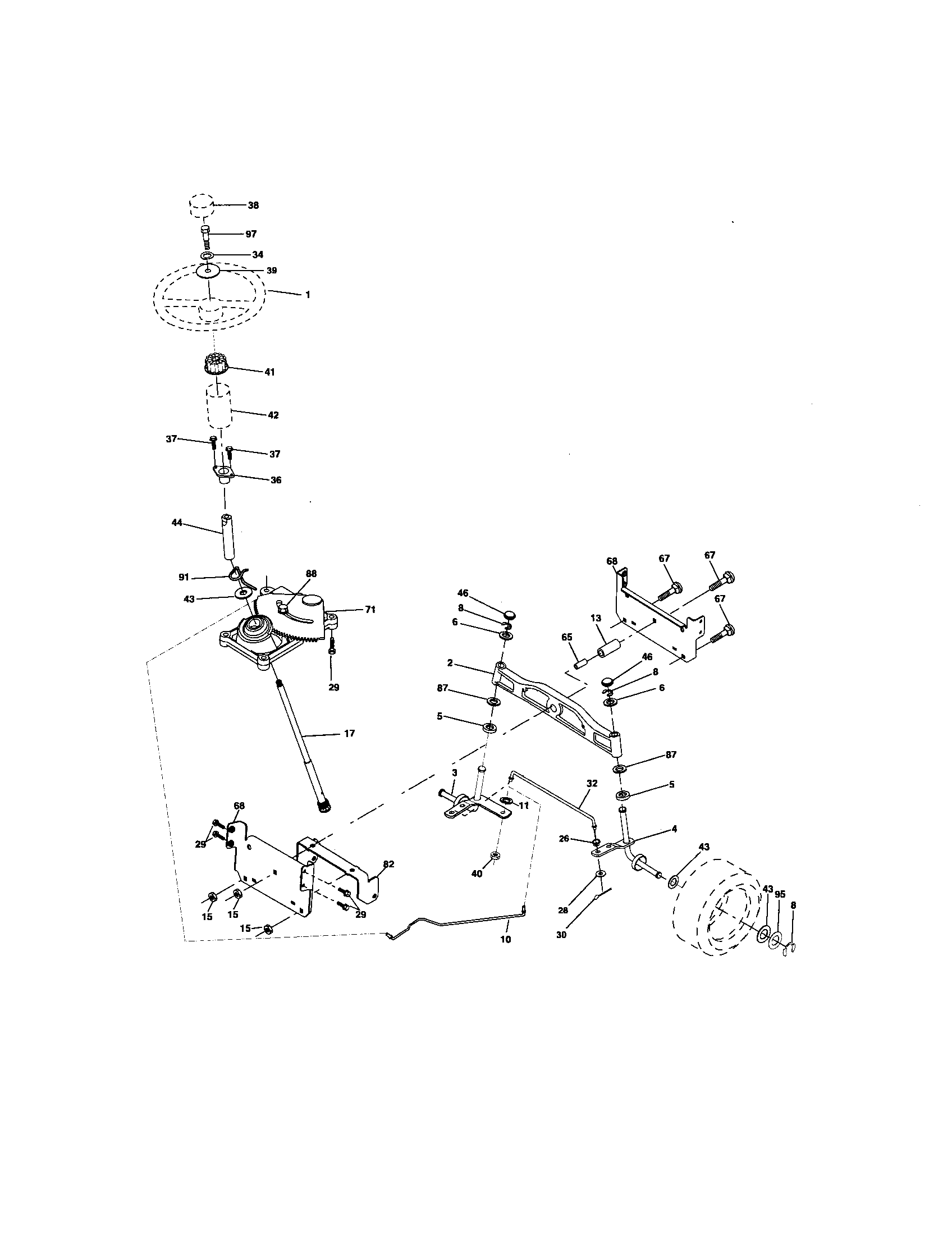 Craftsman 917276821 steering assembly diagram
