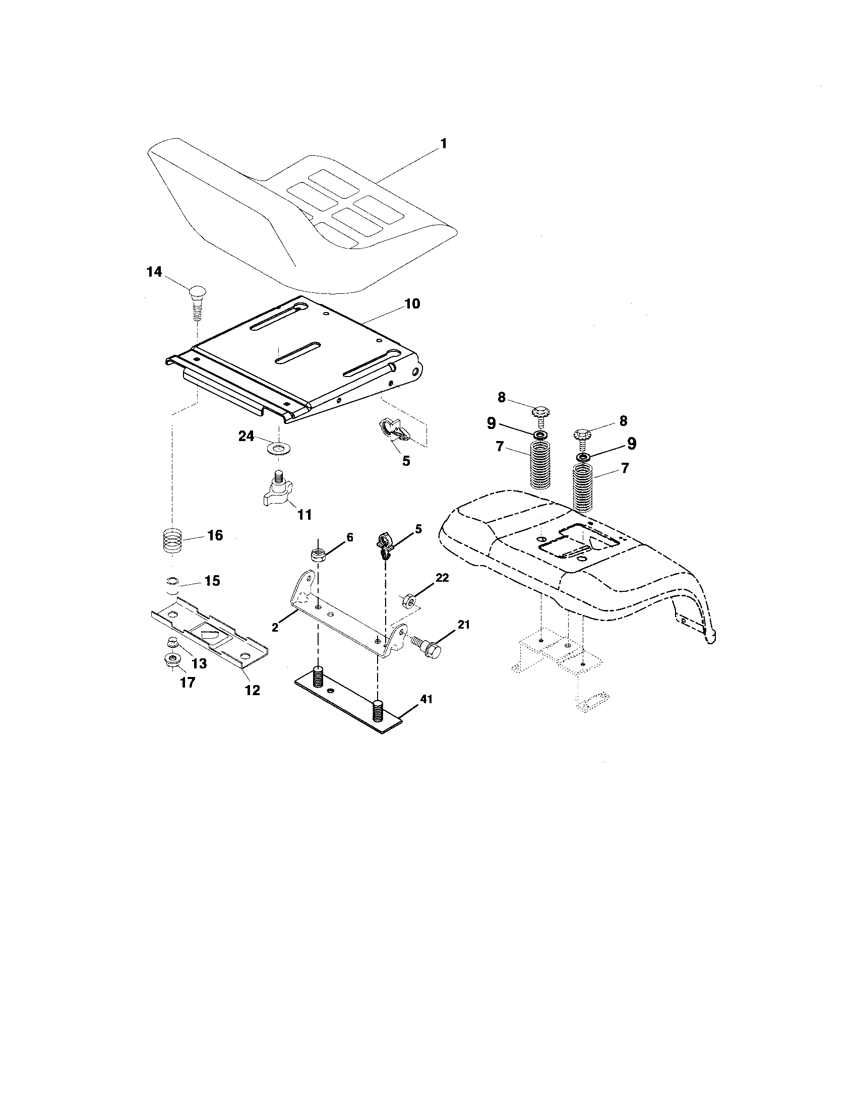 Craftsman 917276821 seat assembly diagram