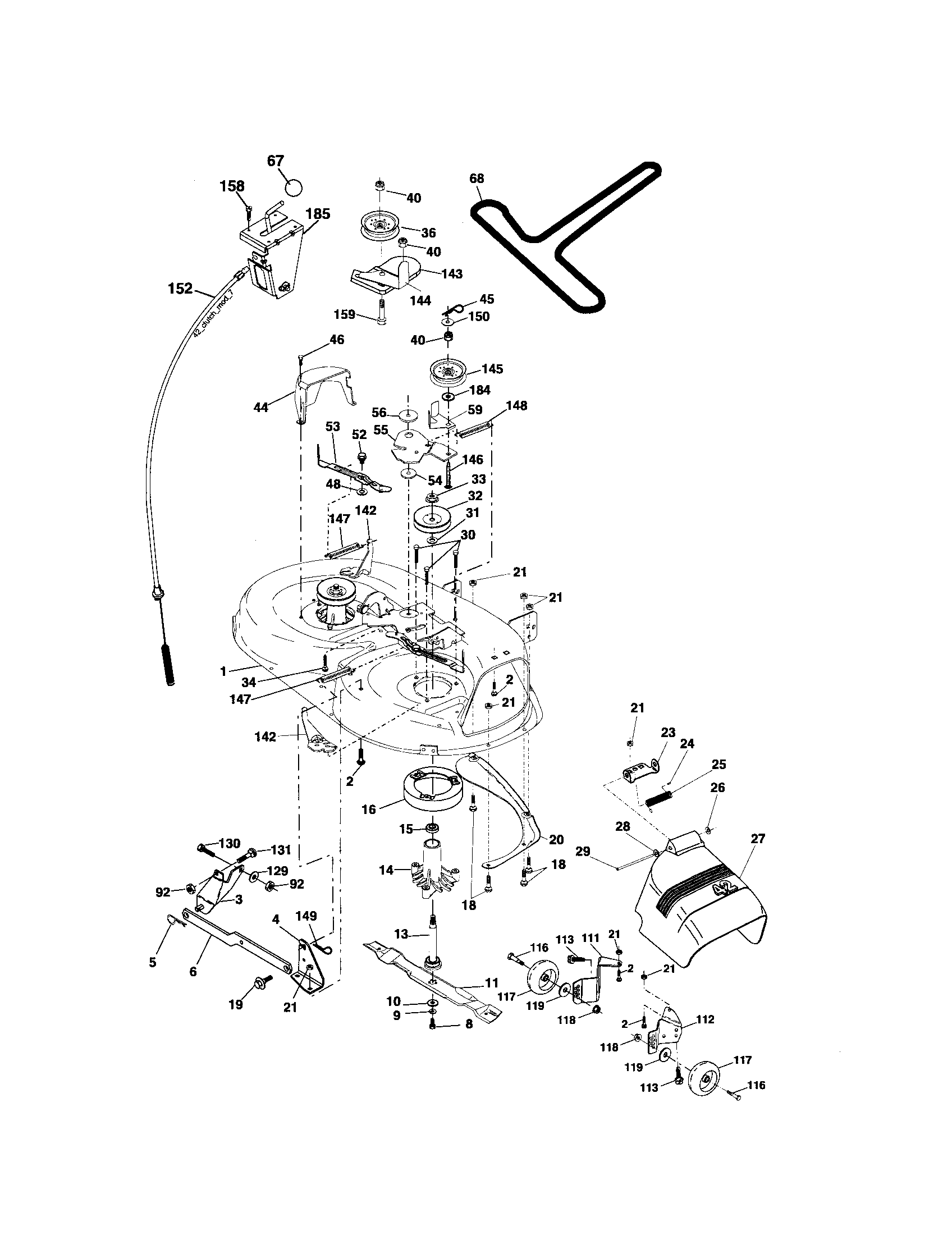 Craftsman 917276821 mower deck diagram