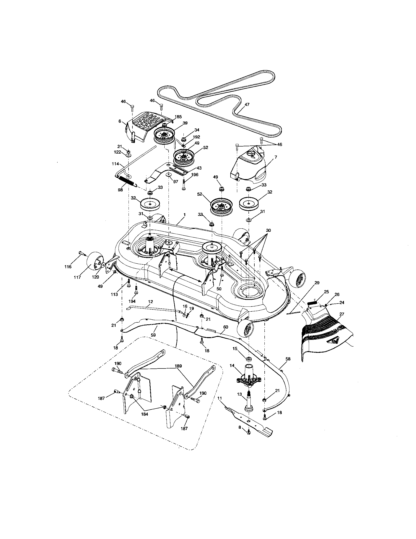 Craftsman 917276910 mower deck diagram