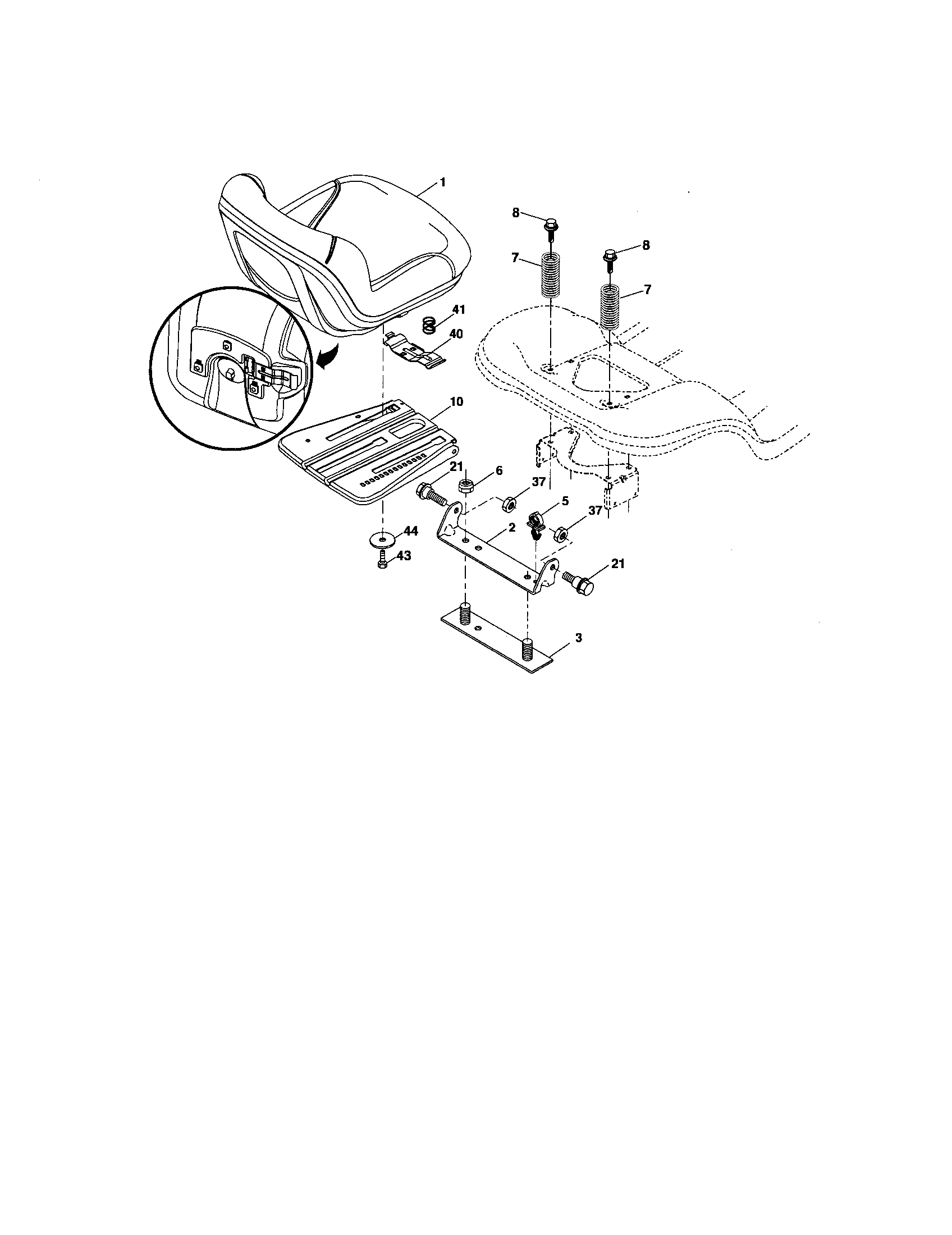 Craftsman 917276911 seat assembly diagram