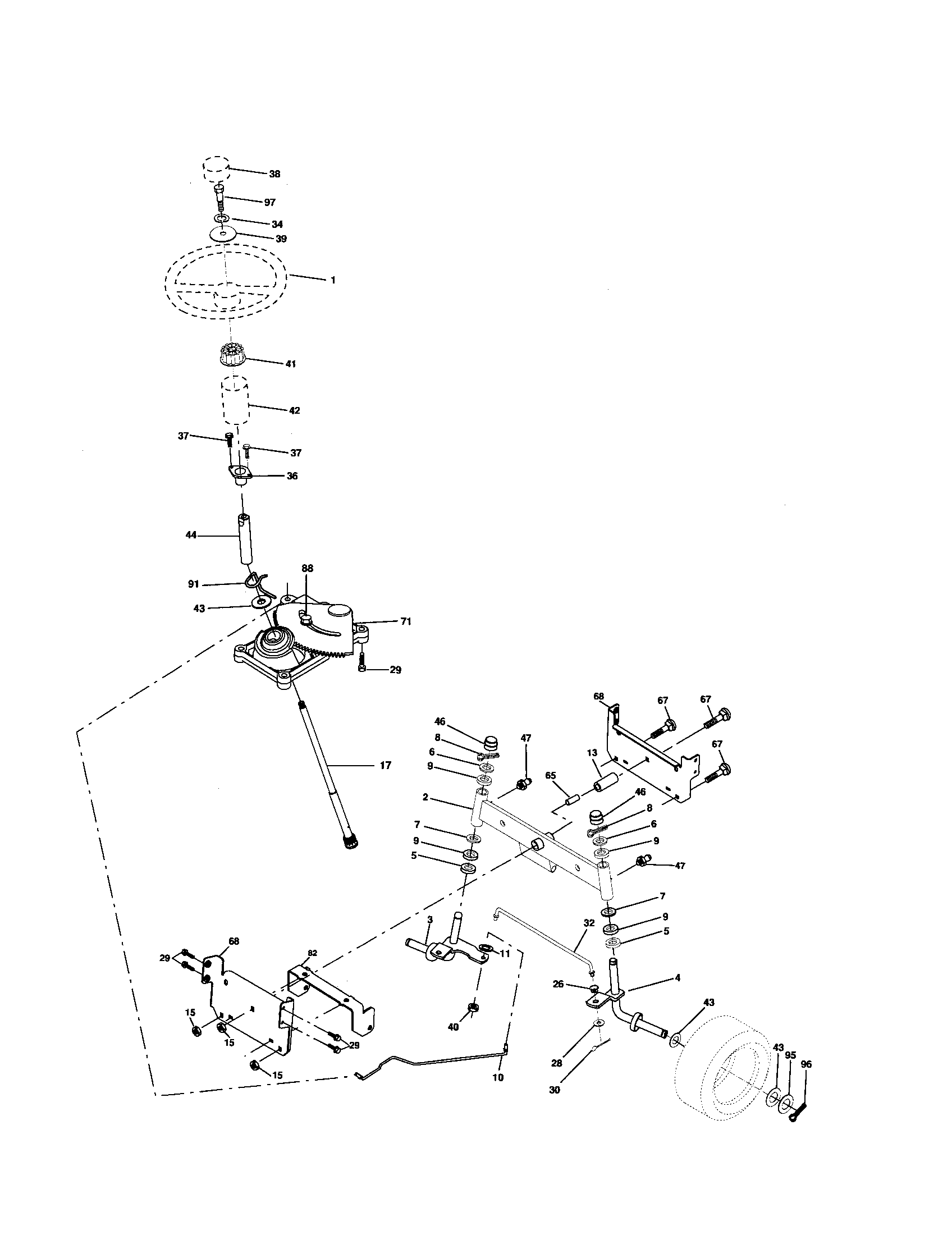 Weed Eater 96016001400 steering diagram