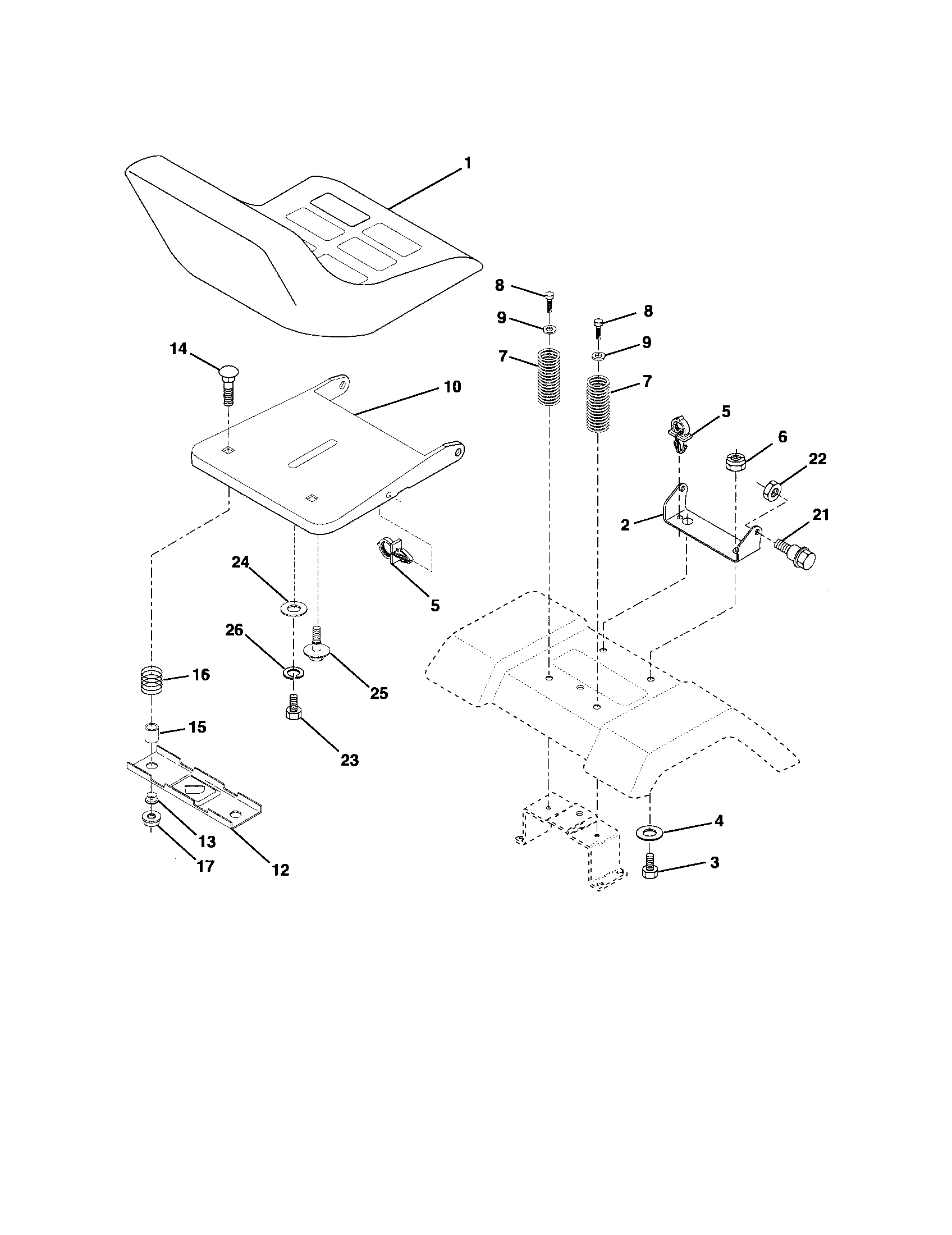 Weed Eater 96016001400 seat diagram