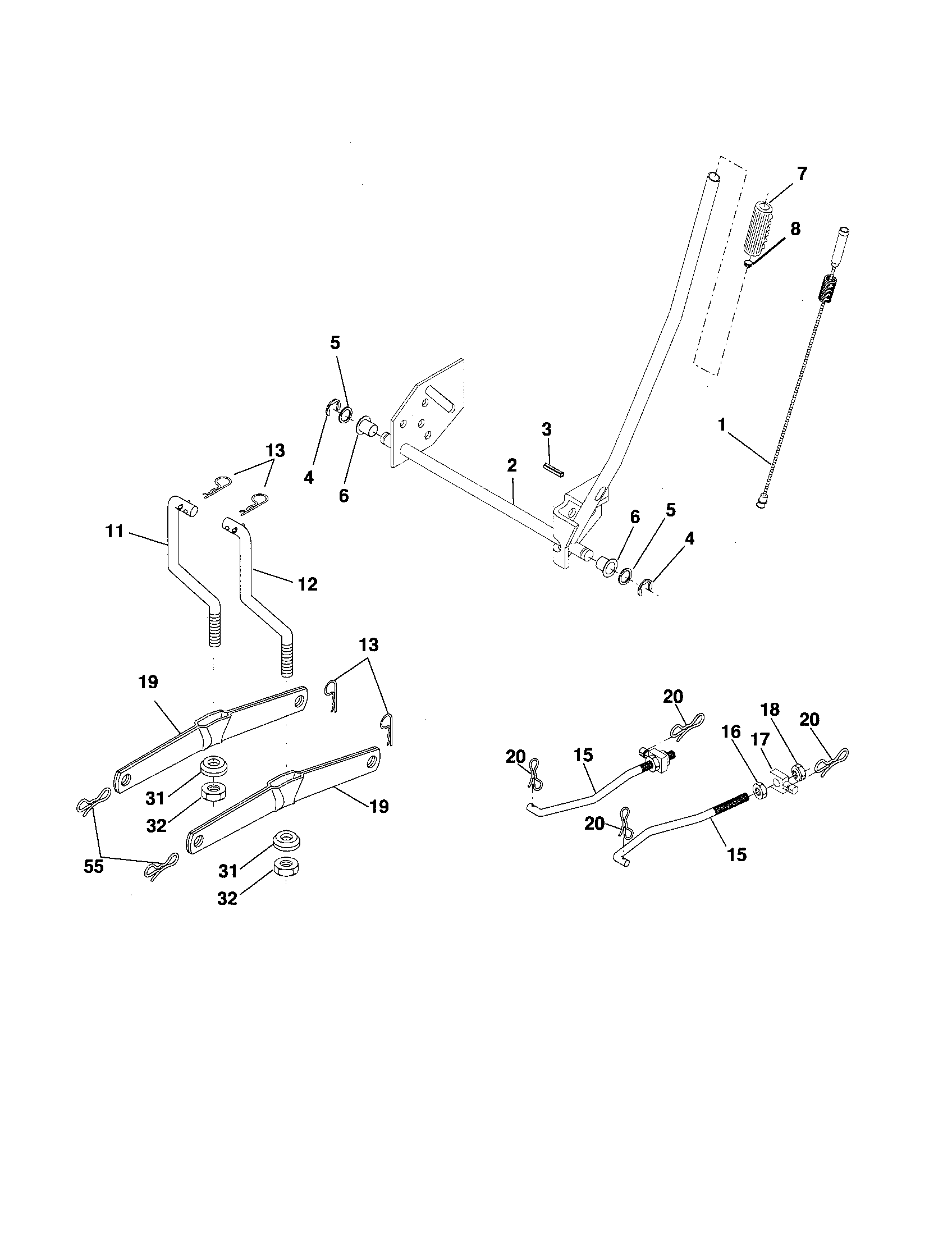 Southern States SO1638LT mower lift diagram