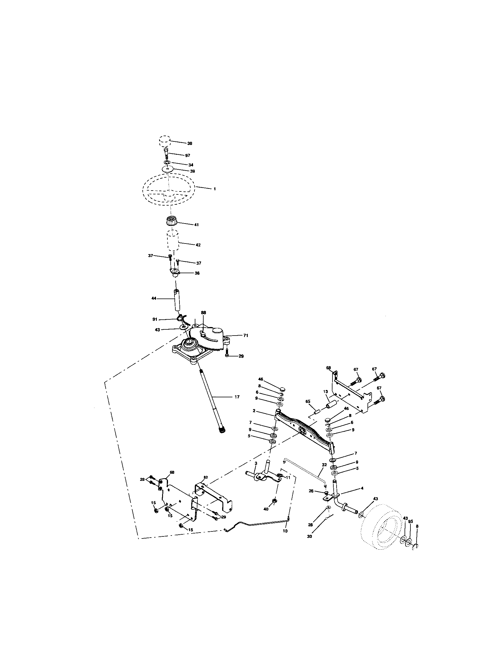 Southern States 96012005500 steering assembly diagram