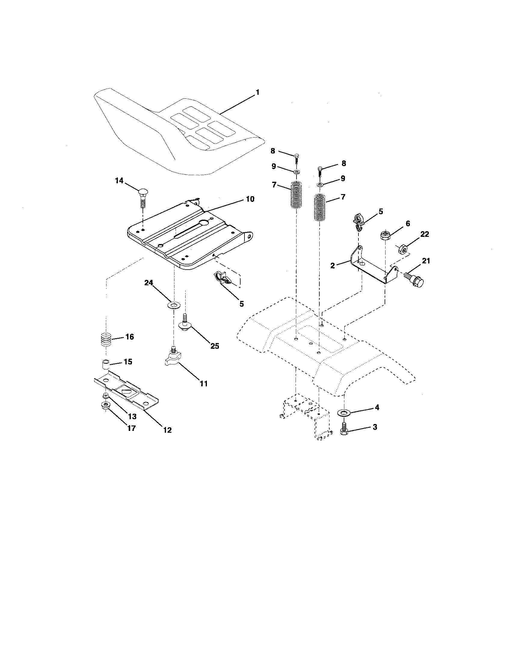 Southern States 96012005500 seat assembly diagram