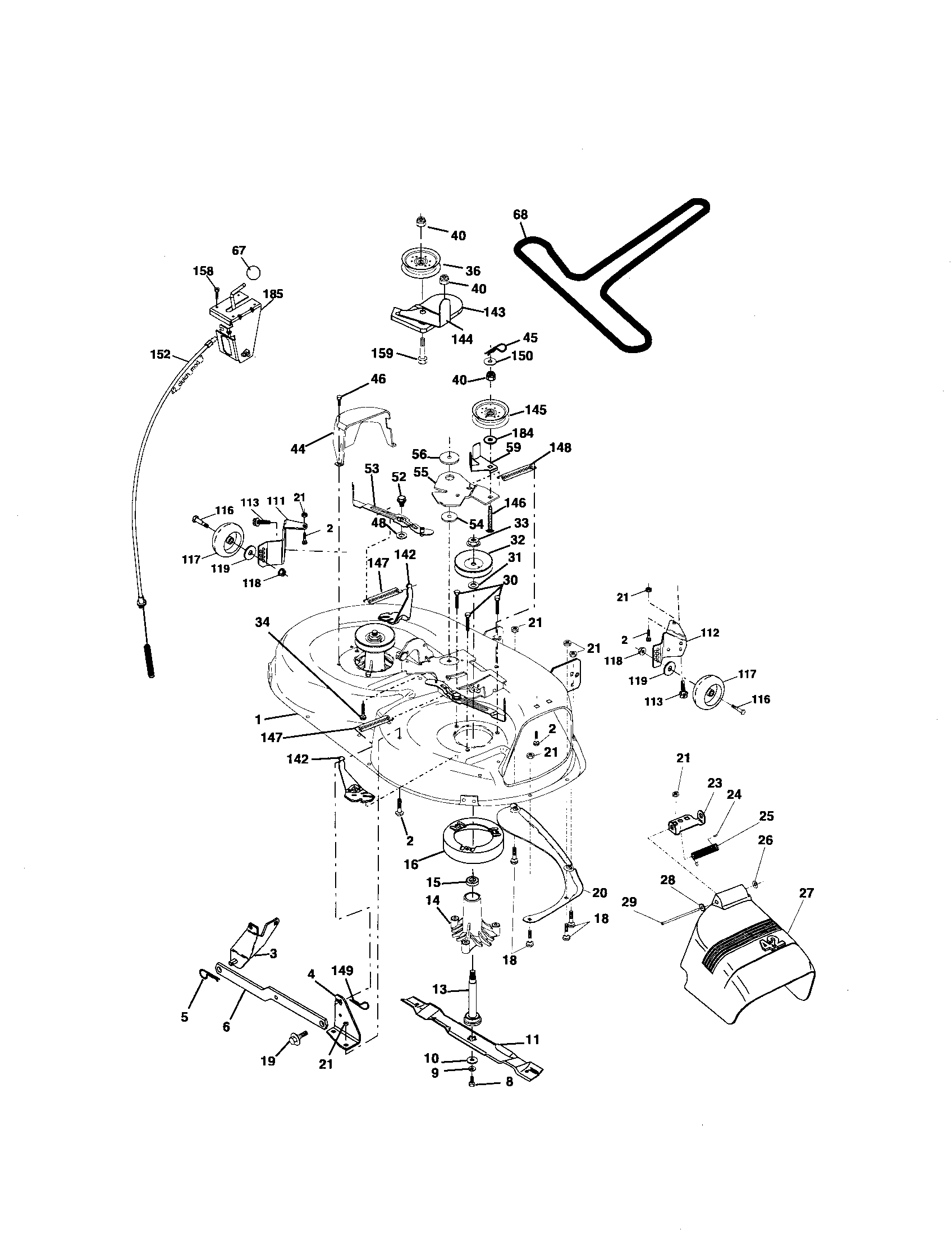 Southern States 96012005500 mower deck diagram