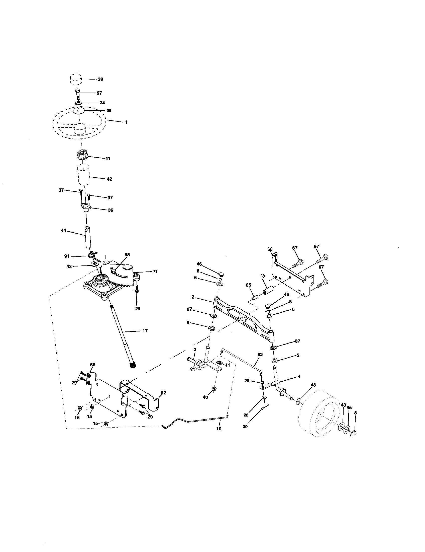 Southern States SO19H42LT steering assembly diagram