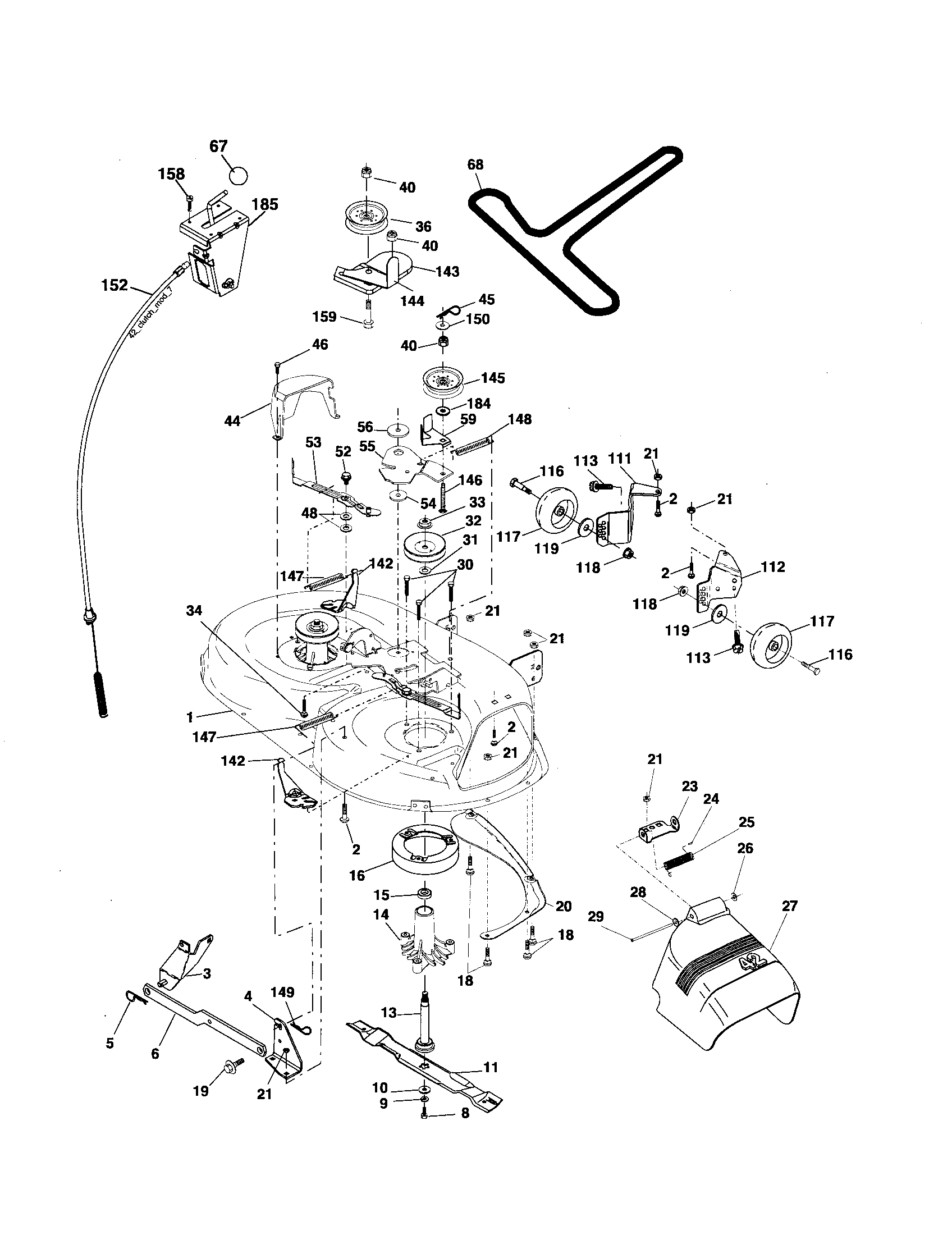 Southern States SO19H42LT mower deck diagram