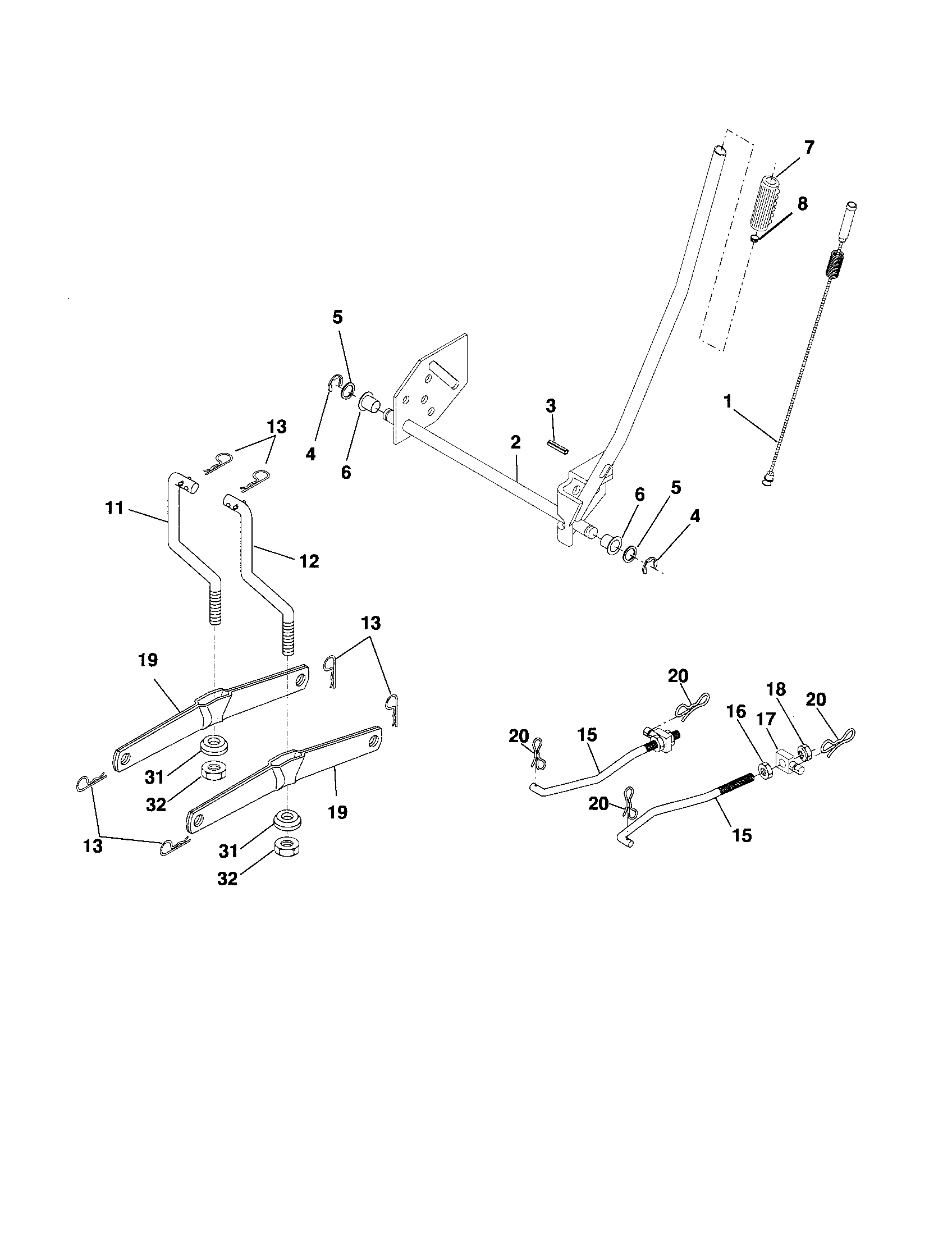 Southern States SO19H42LT mower lift diagram