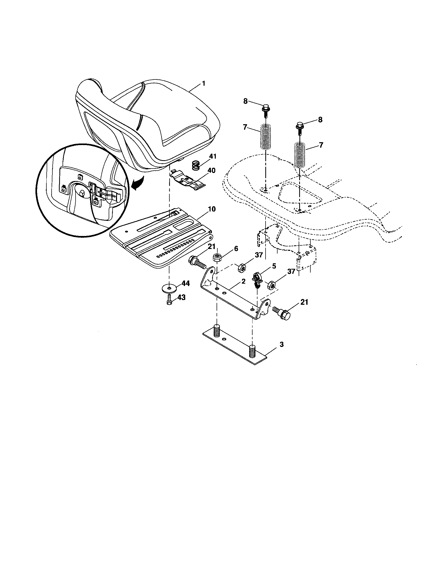Southern States SO21H48YT seat assembly diagram