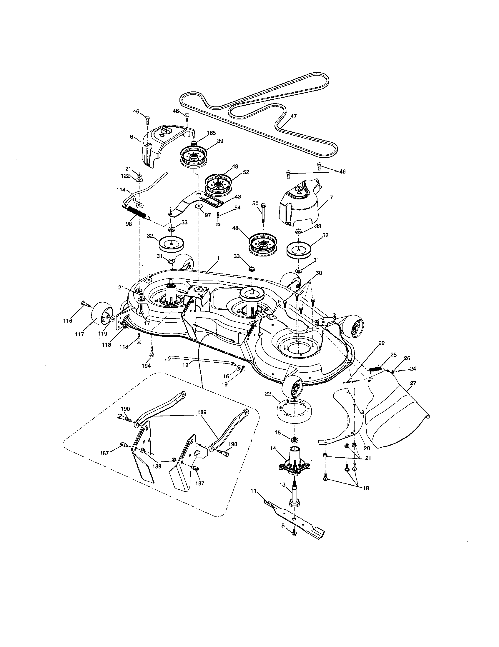 Southern States SO21H48YT mower deck diagram