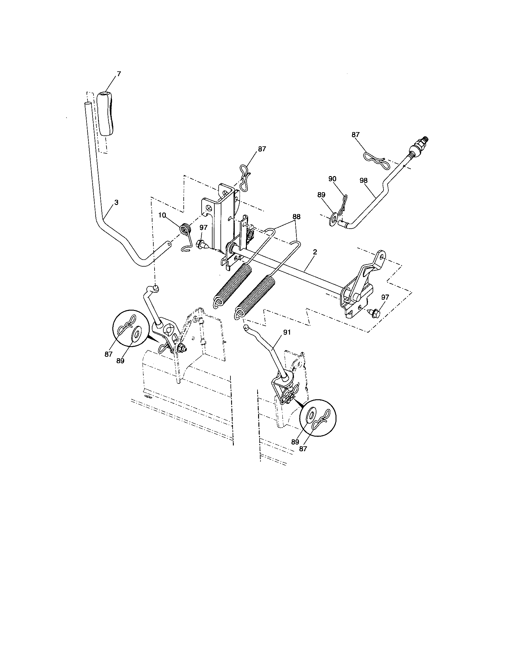 Southern States 96042001300 mower lift diagram