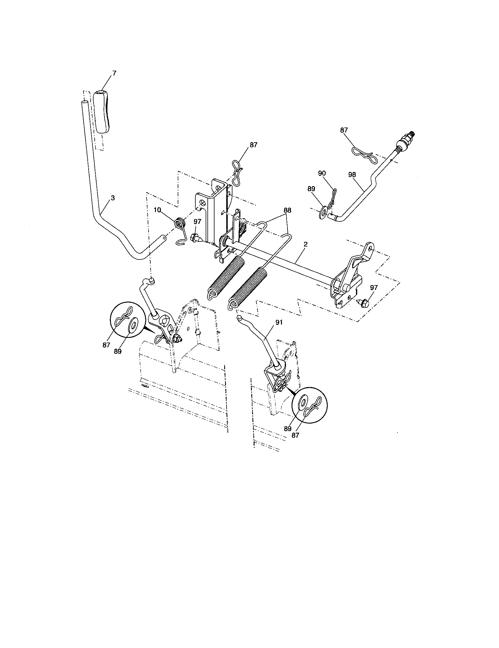 Southern States 96042001301 mower lift diagram
