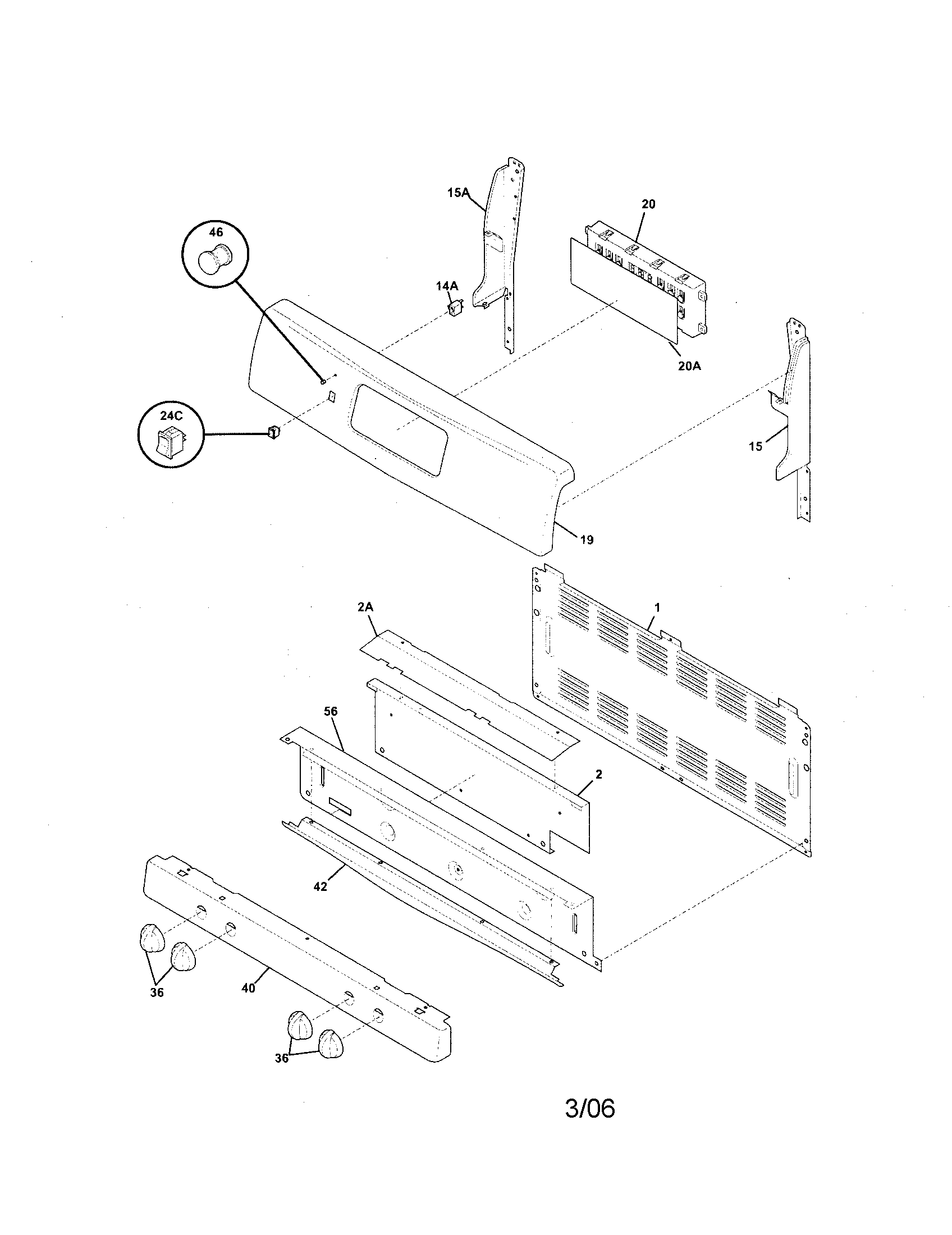 Frigidaire GLGF376DBF backguard diagram
