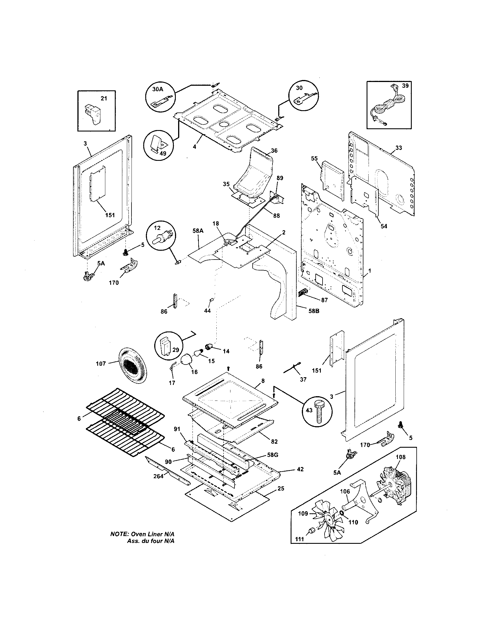 Frigidaire GLGF376DBF body diagram