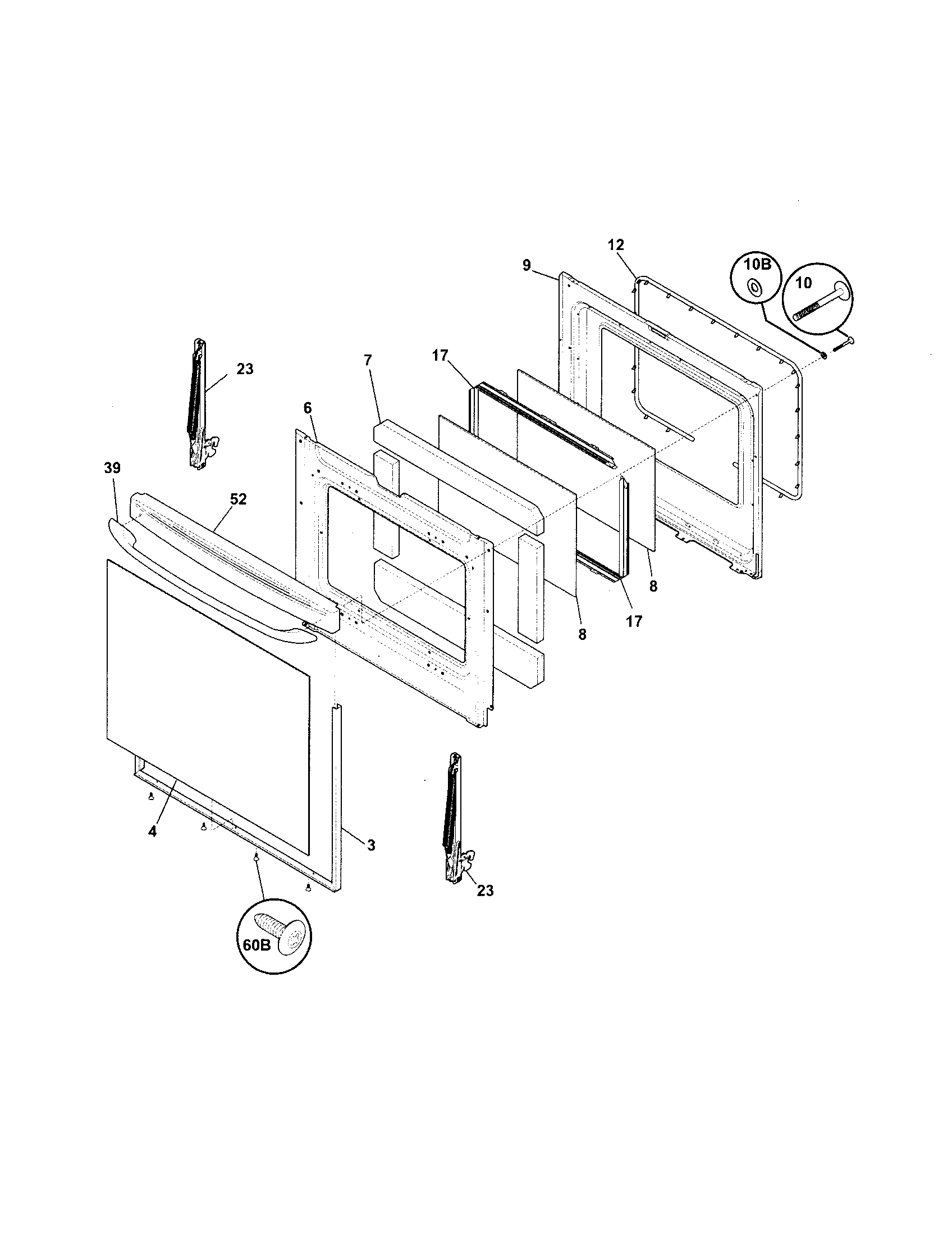 Frigidaire GLGF376DBF door diagram