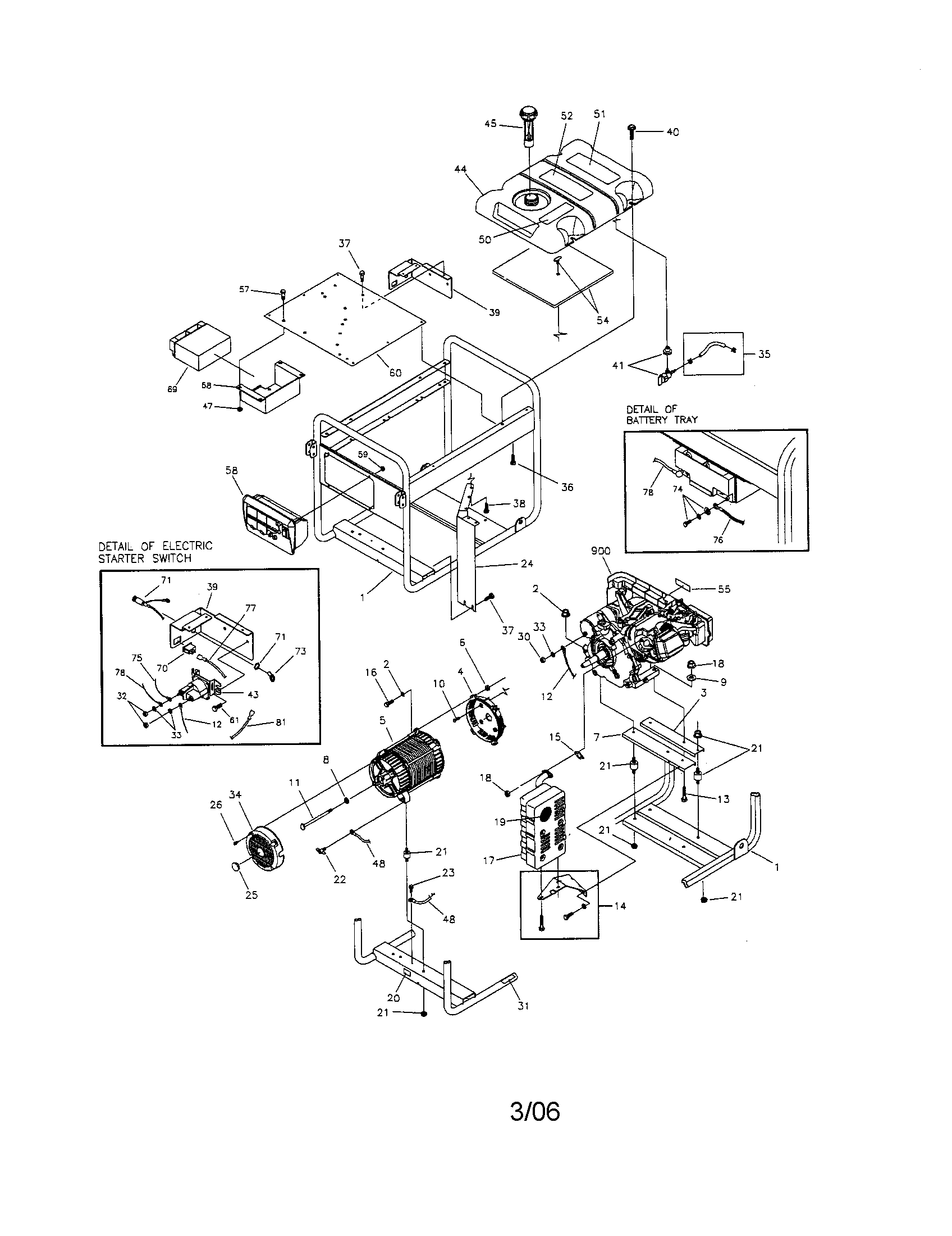 Troybilt 030247 main unit diagram