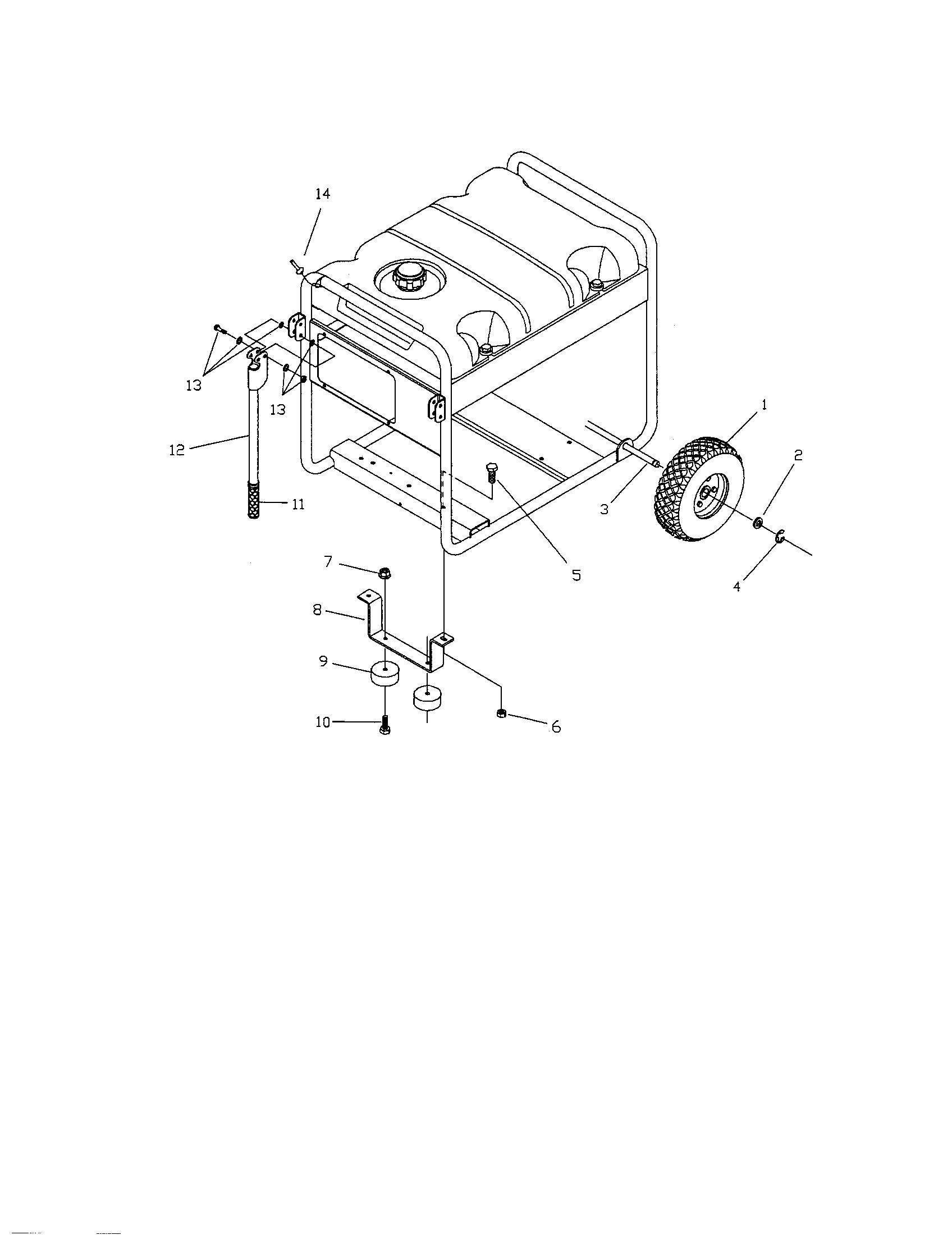 Troybilt 030247 wheel kit diagram