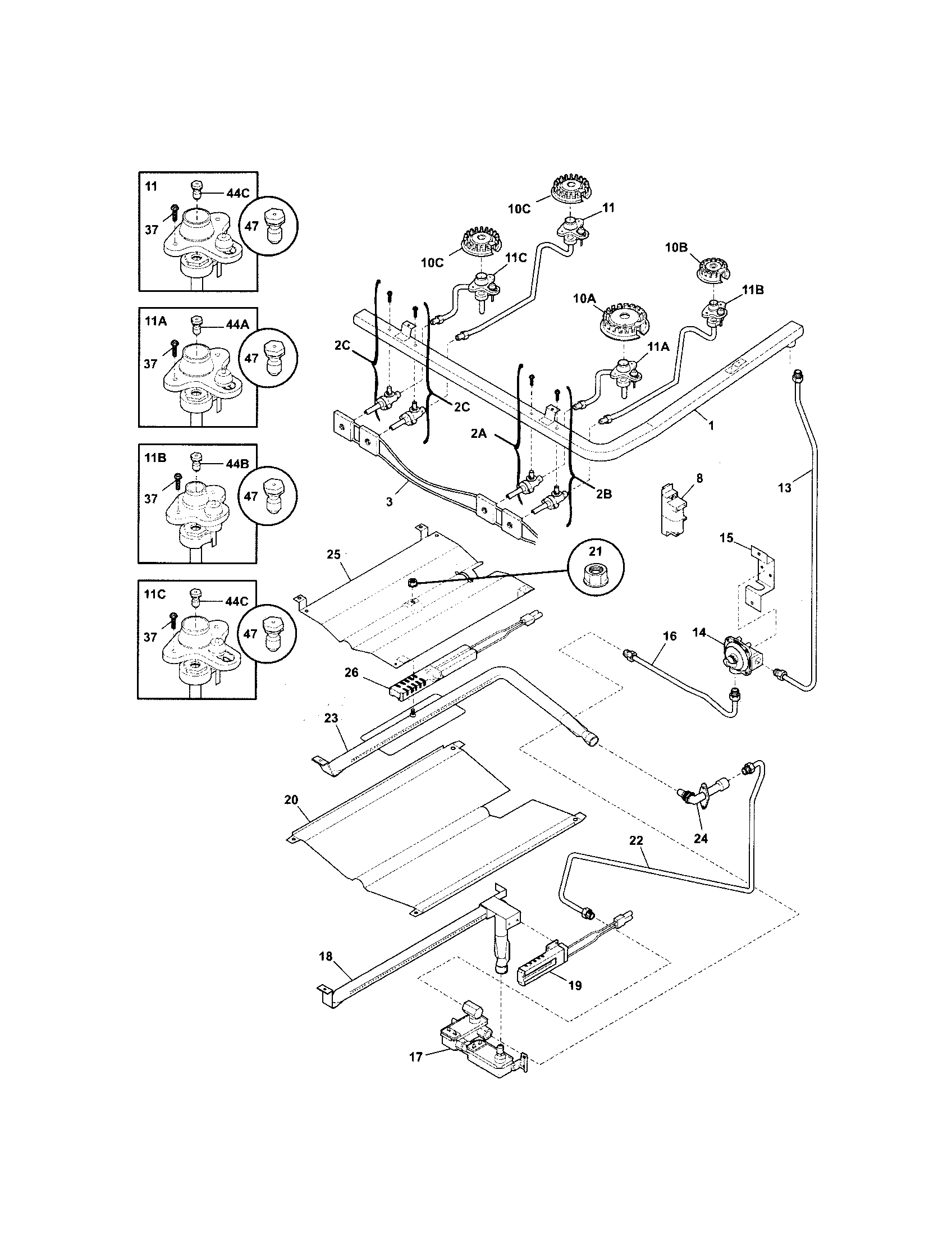 Kenmore 79078804502 burner diagram