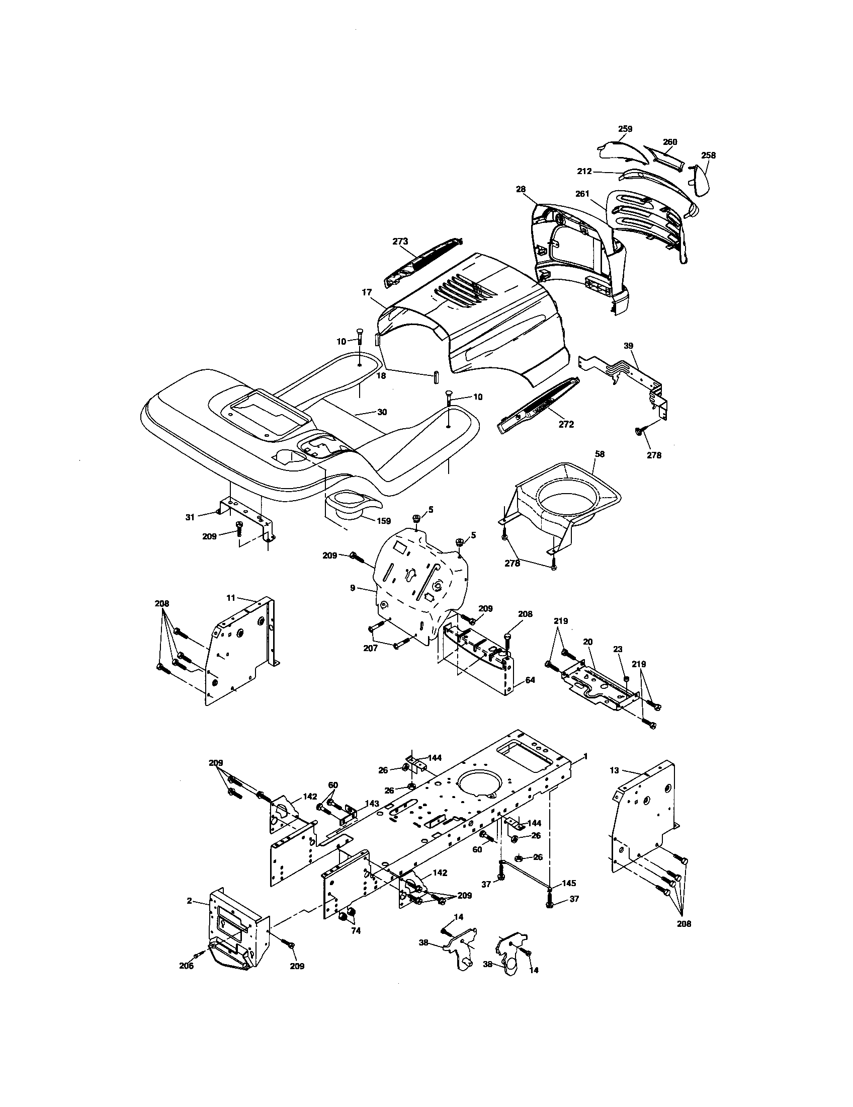 Craftsman 917276780 chassis/enclosures diagram