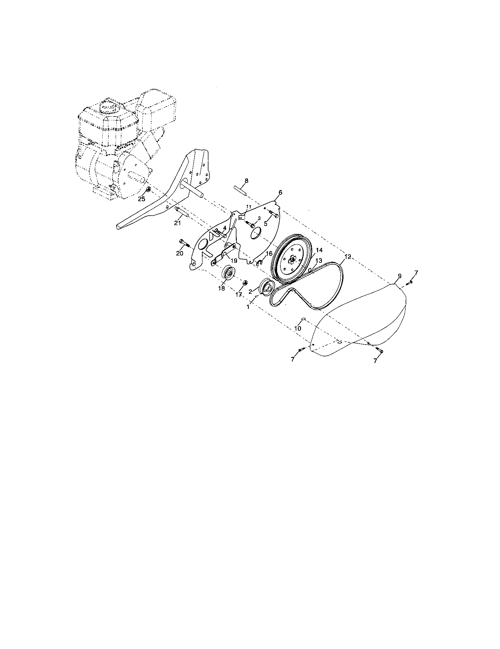 Craftsman 917296010 belt guard/pulley diagram
