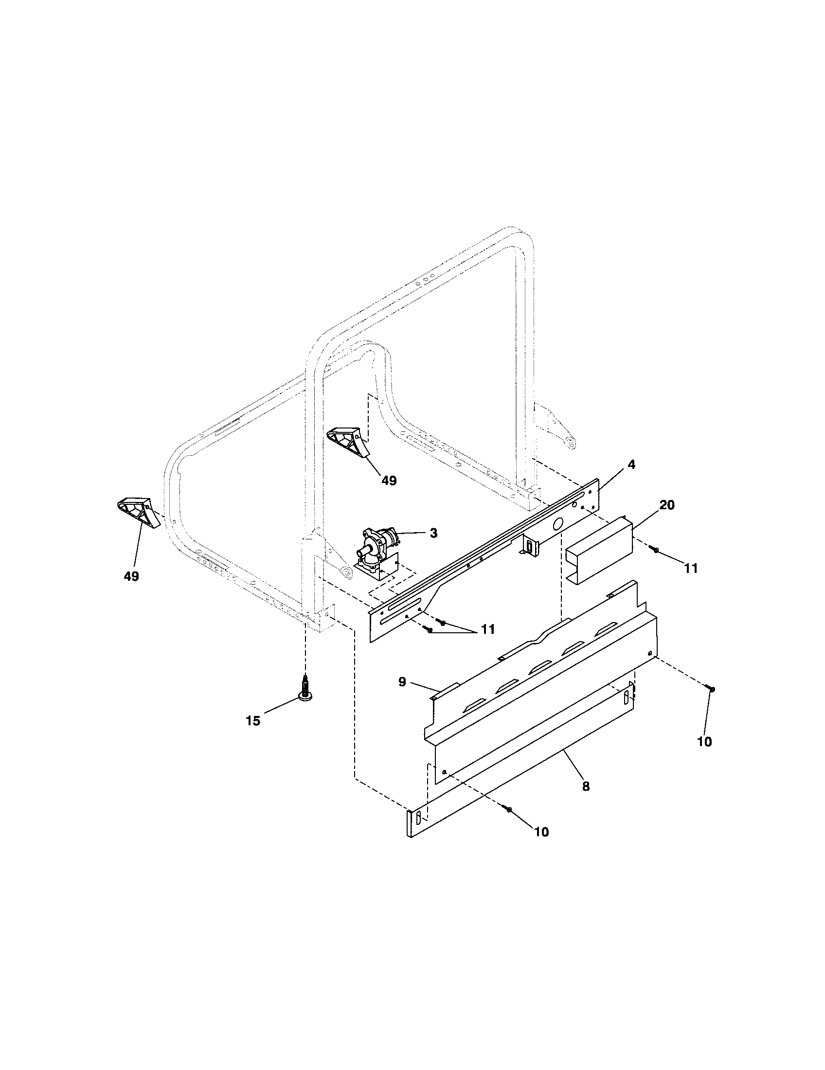 Frigidaire GLD958JT0 frame diagram