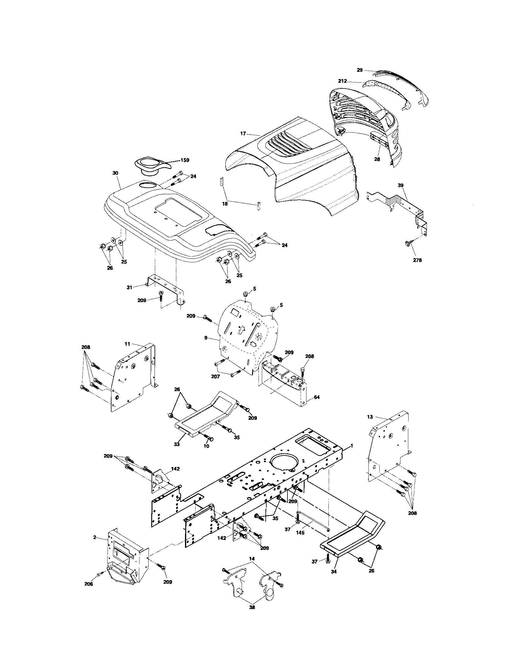 Craftsman 917276412 chassis and enclosures diagram