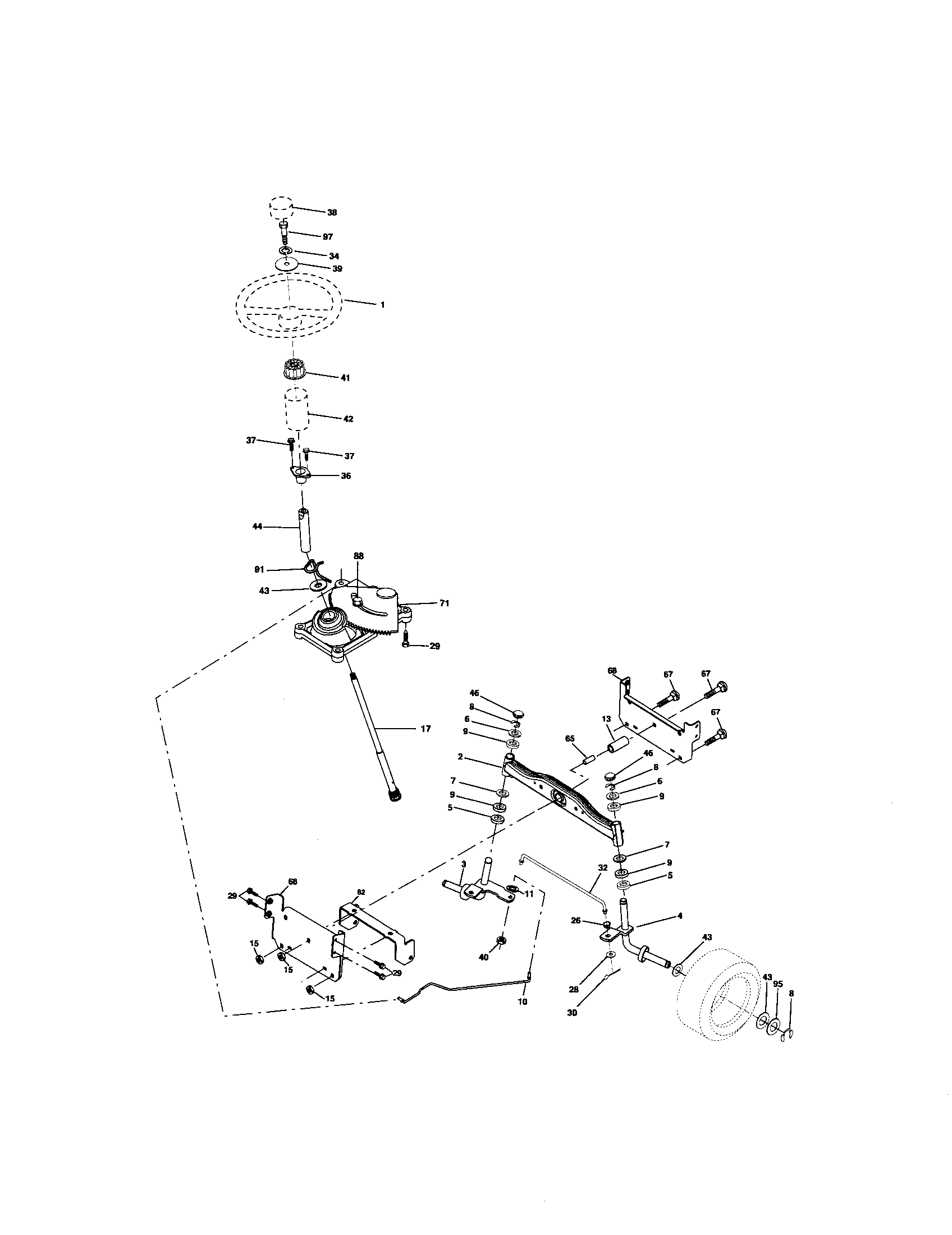 Craftsman 917276412 steering assembly diagram