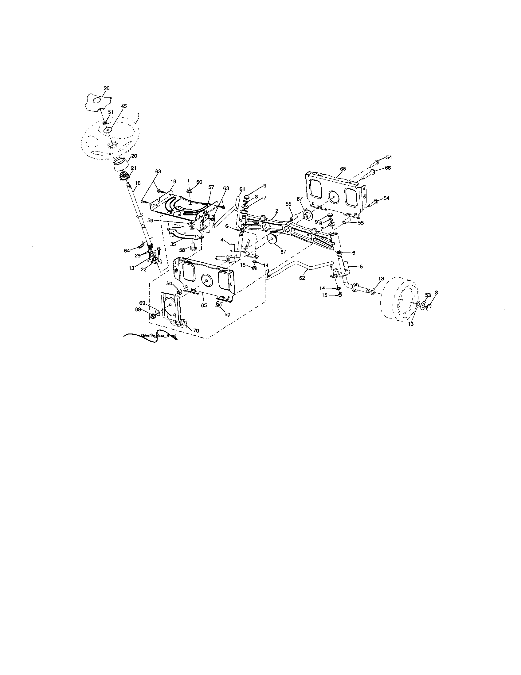 Craftsman 917276681 steering assembly diagram