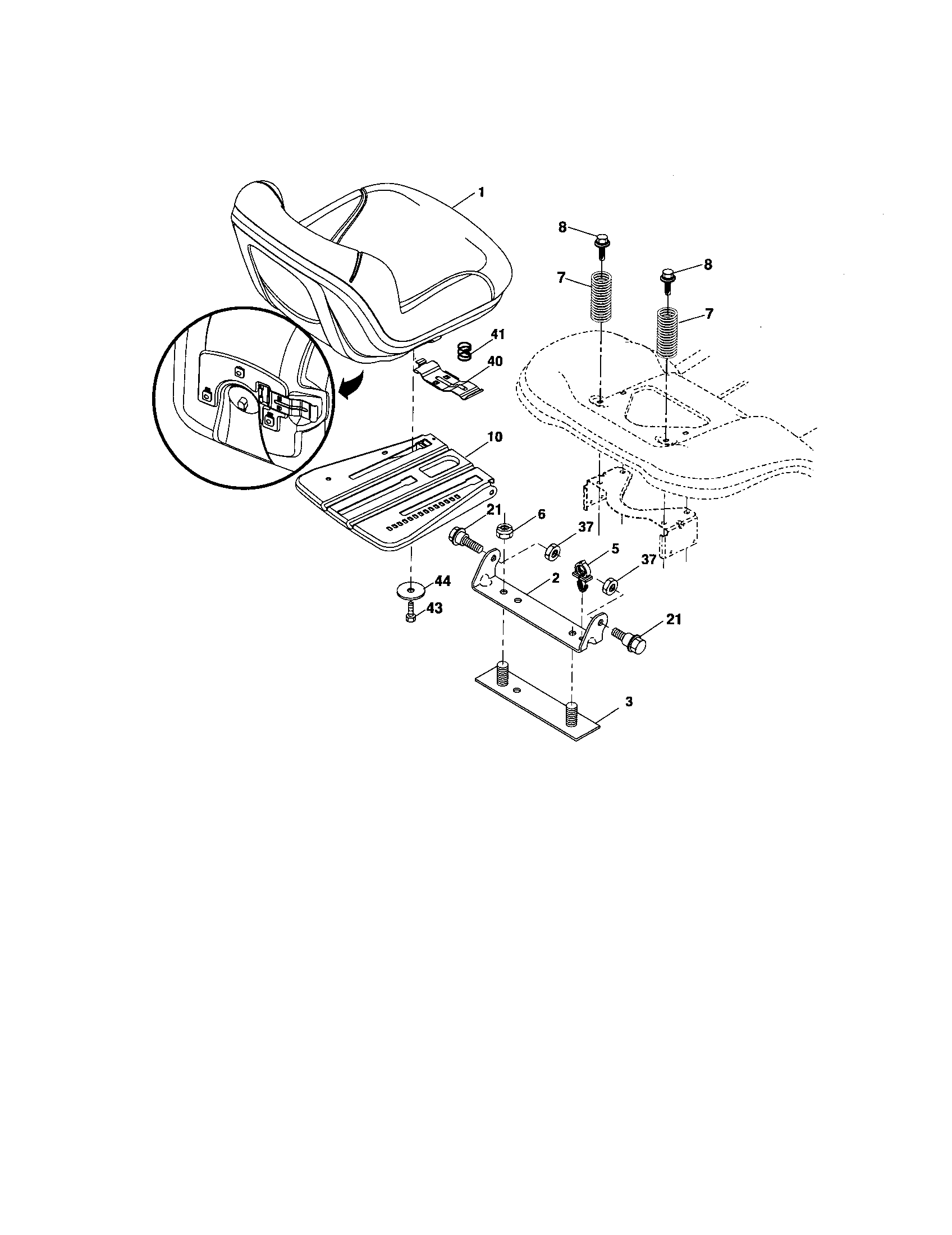 Craftsman 917276701 seat assembly diagram