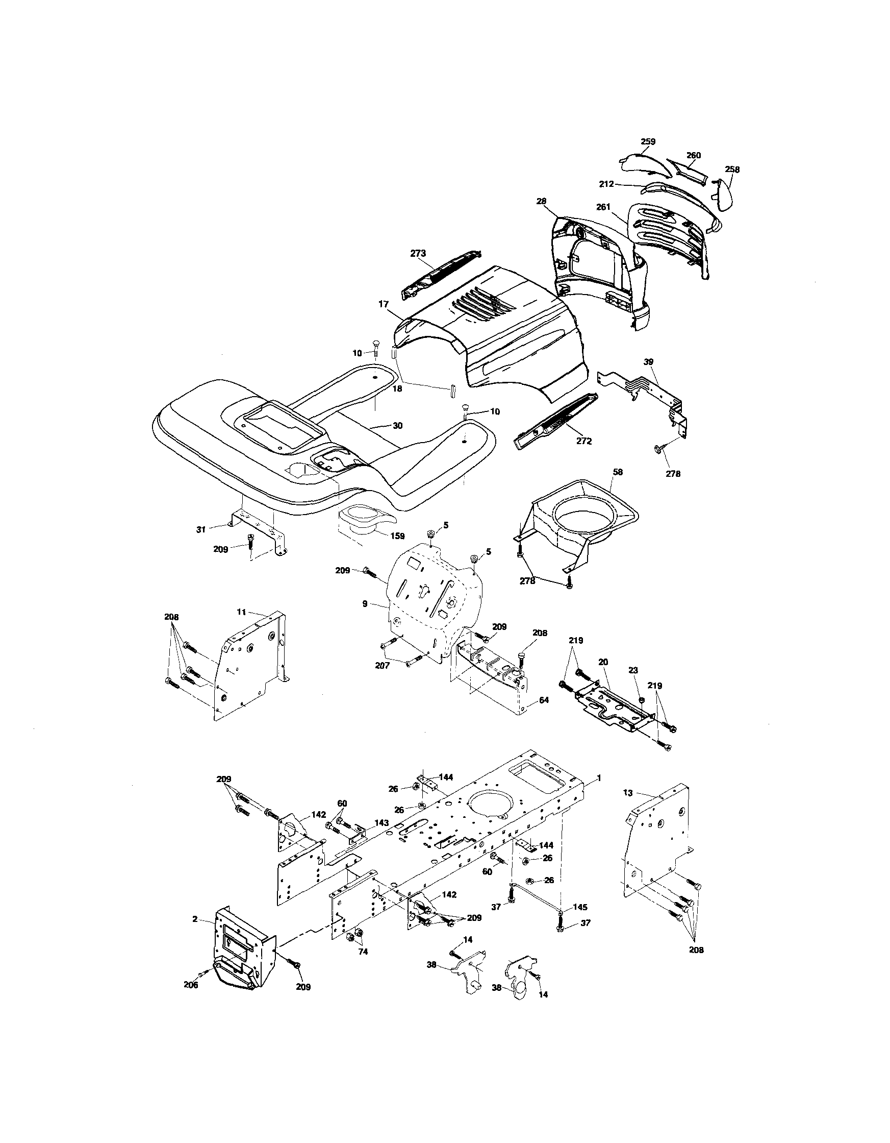 Craftsman 917276781 chassis and enclosures diagram