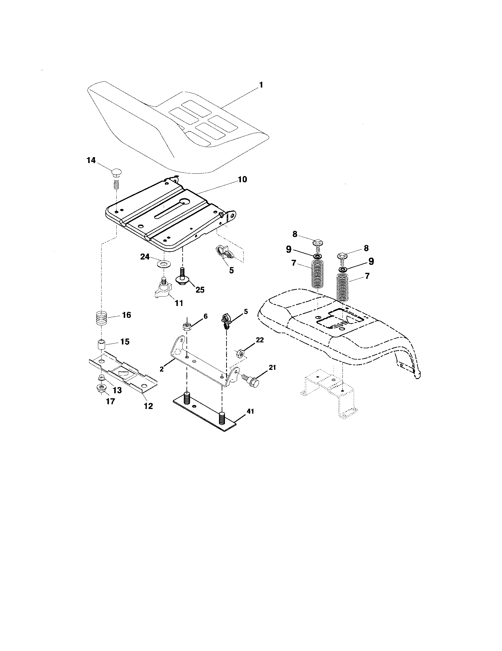 Craftsman 917276781 seat assembly diagram