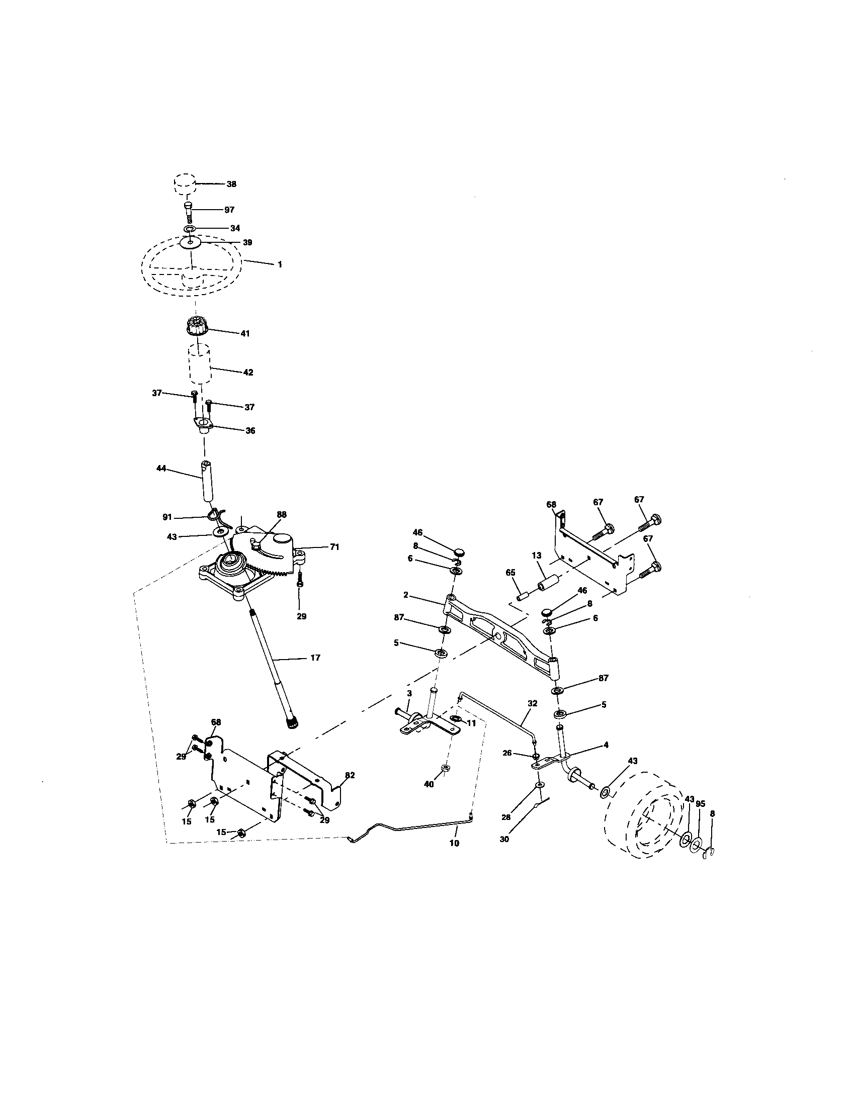Craftsman 917276823 steering assembly diagram