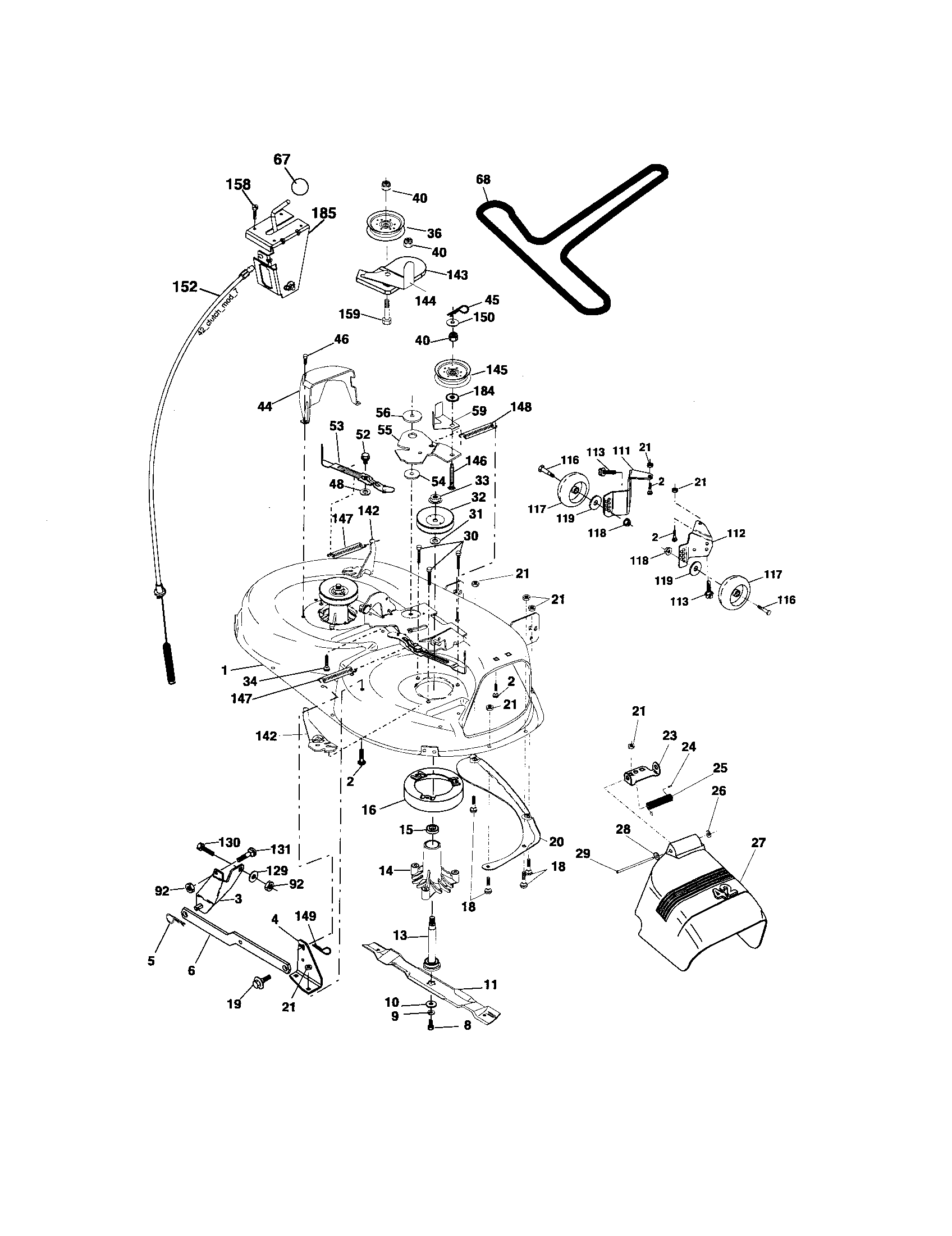 Craftsman 917276823 mower deck diagram