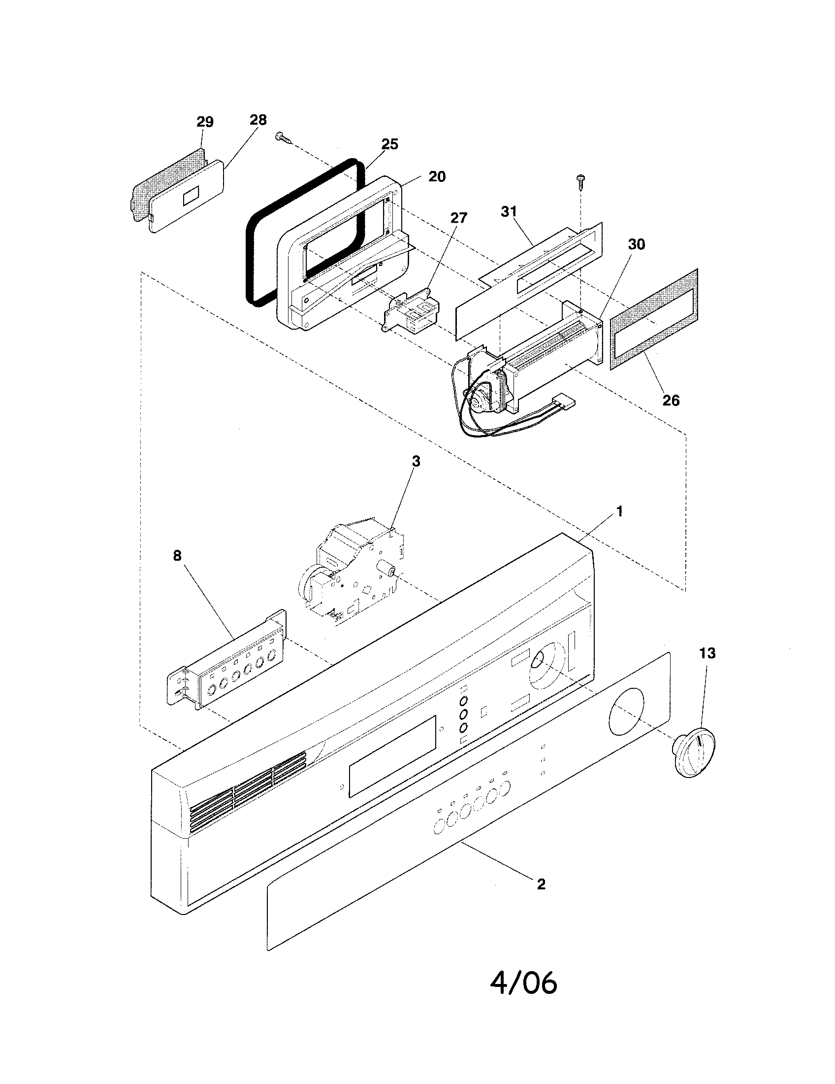 Frigidaire GLDB656JS0 control panel diagram
