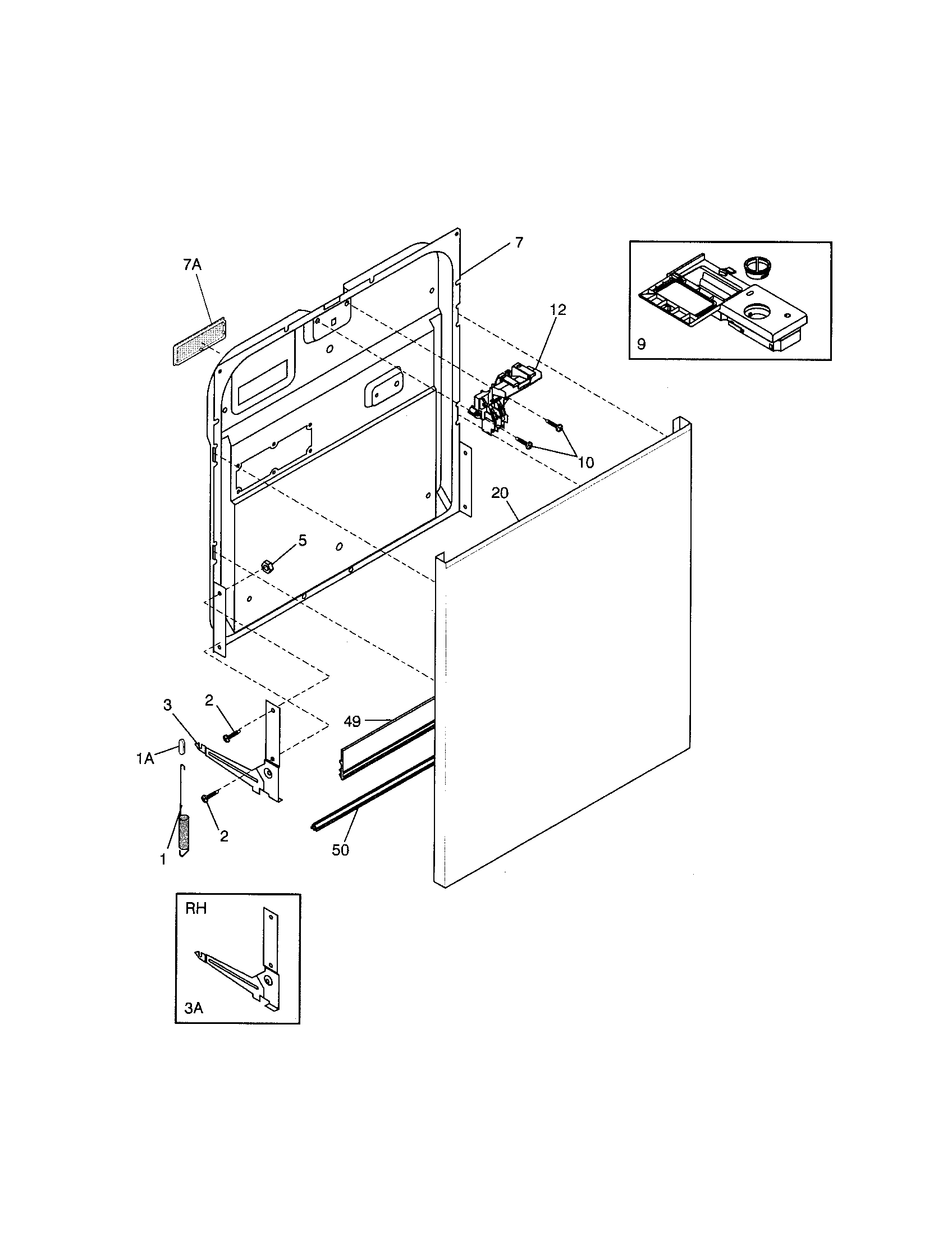 Frigidaire GLDB656JS0 door diagram
