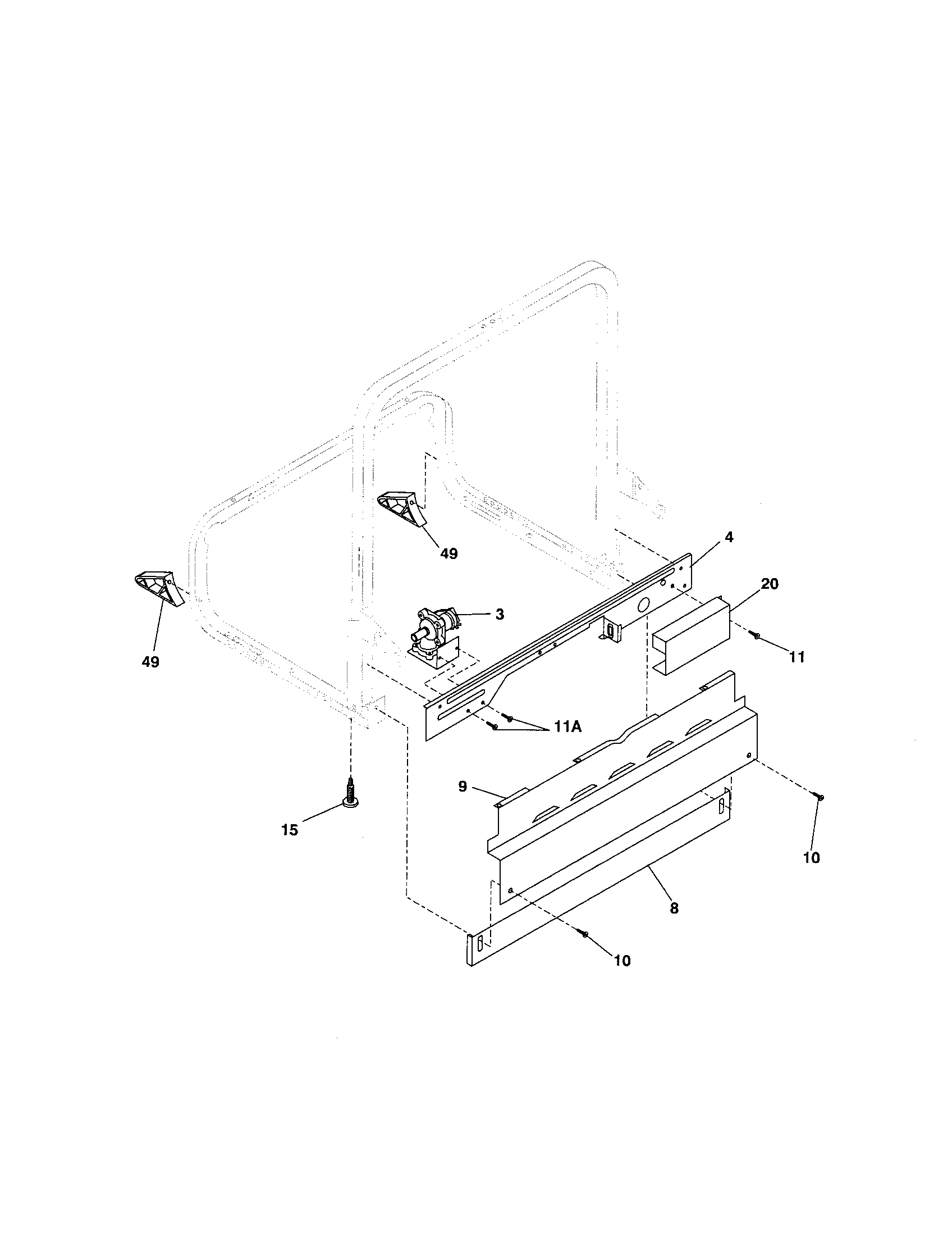 Frigidaire GLDB656JS0 frame diagram